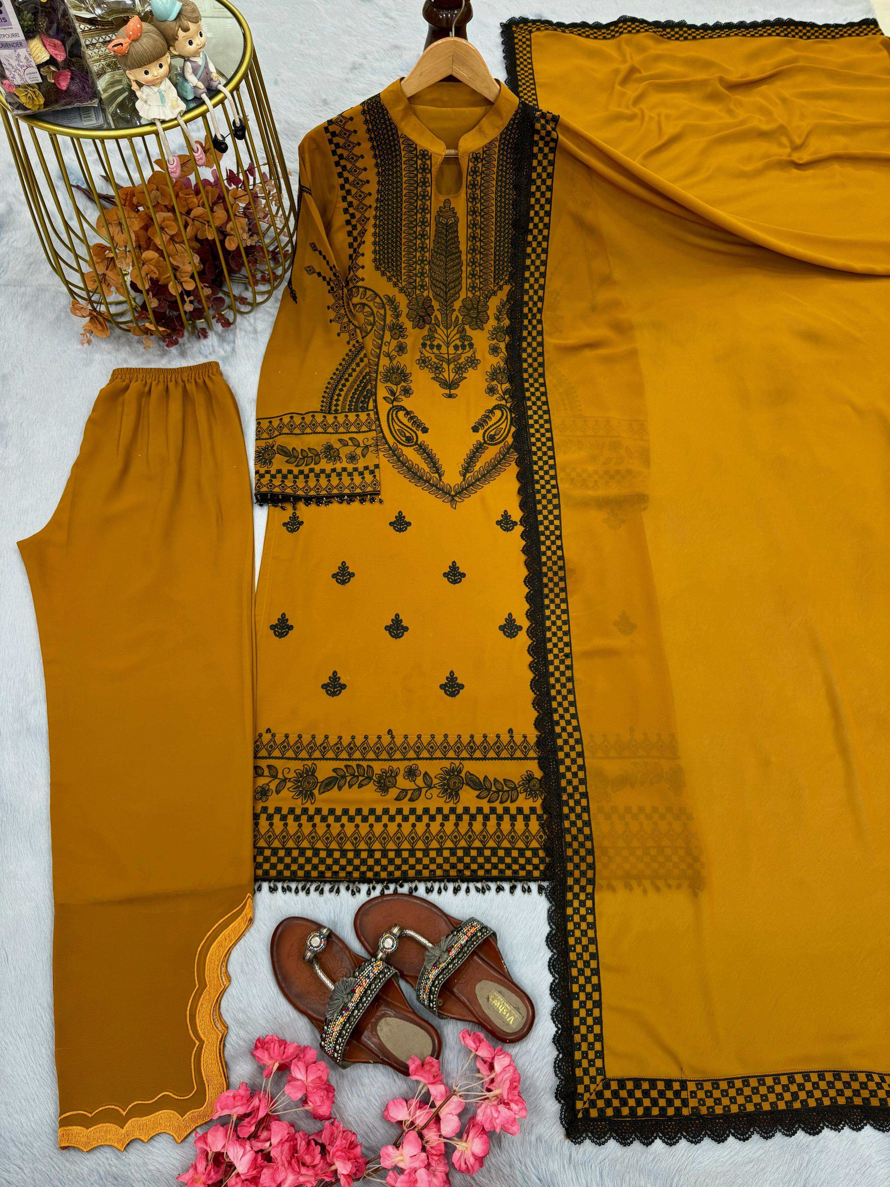 LADY LOOK 011 GEORGETTE FANCY DESIGNER WORK PAKISTANI STYLE LADIES SUIT