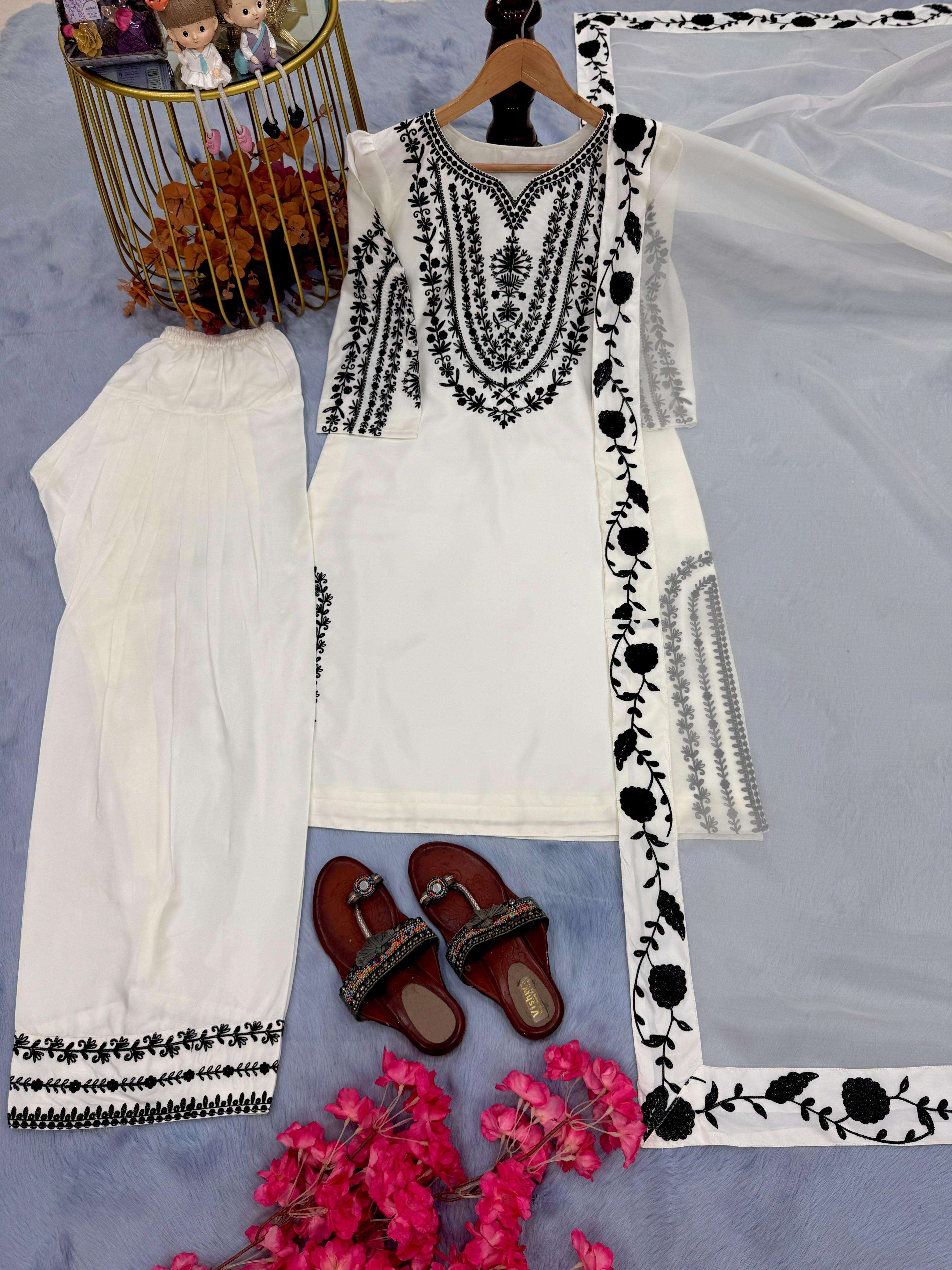 LADY LOOK 022 CREPE FANCY SEQUENCE EMBROIDERY DESIGNER WORK PARTY WEAR SUIT