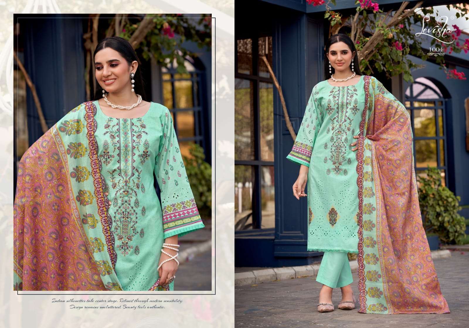 LEVISHA ALFAAZ LAWN COTTON DIGITAL PAKISTANI STYLE PRINT WITH WORK SUIT
