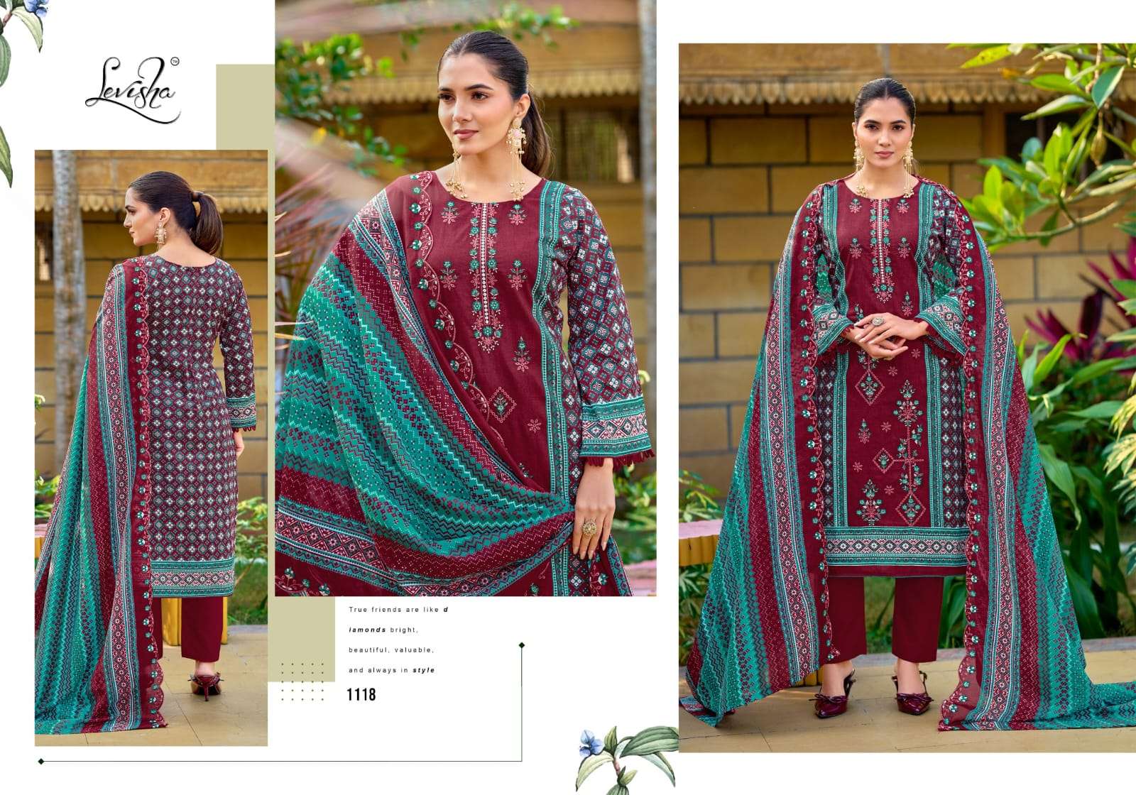 LEVISHA MADHUBALA VOL 11 LAWN COTTON DIGITAL PRIqdNT WITH FANCY WORK SUIT