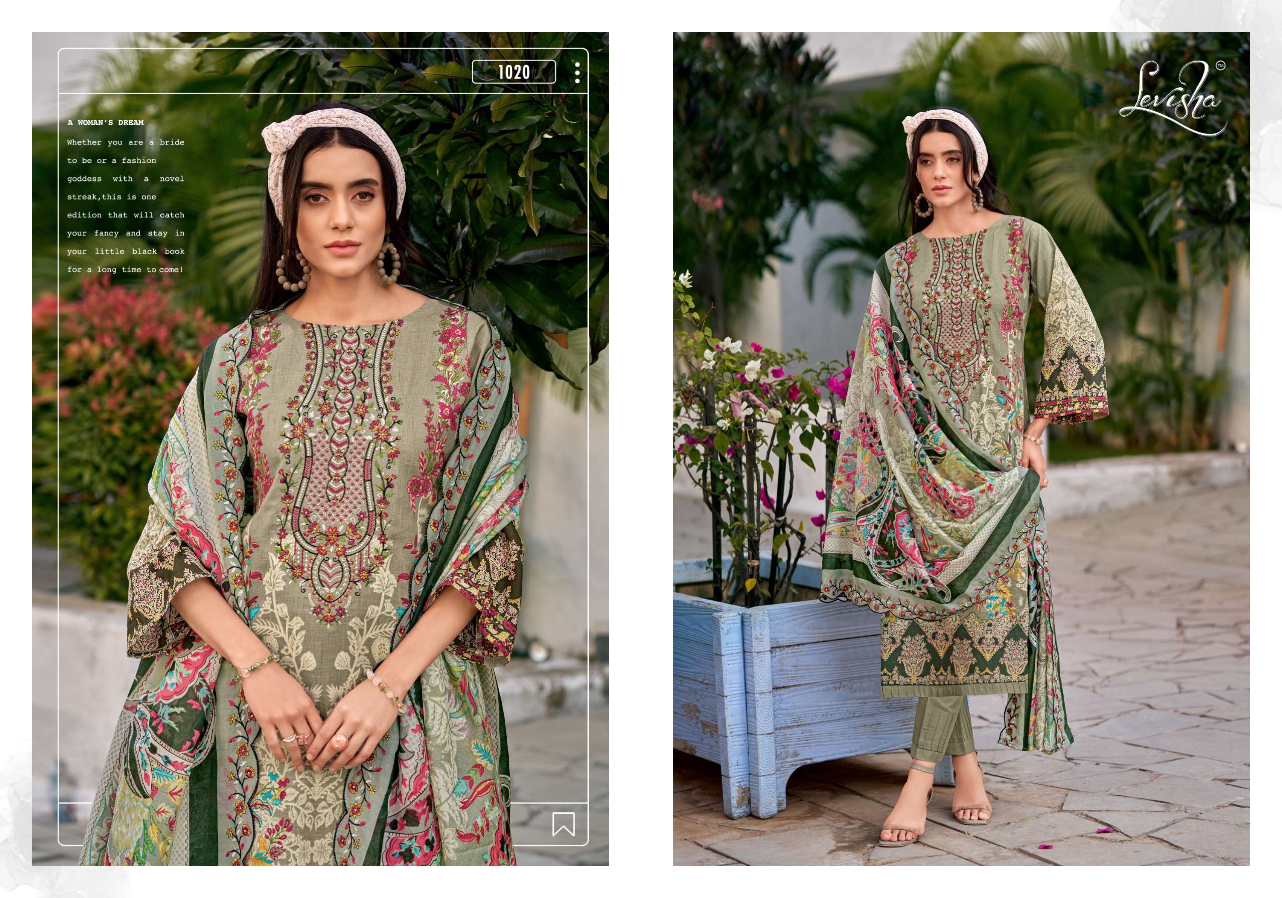 LEVISHA MARIYAM VOL 2 LAWN COTTON DIGITAL PAKISTANI STYLE PRINT WITH WORK SUIT