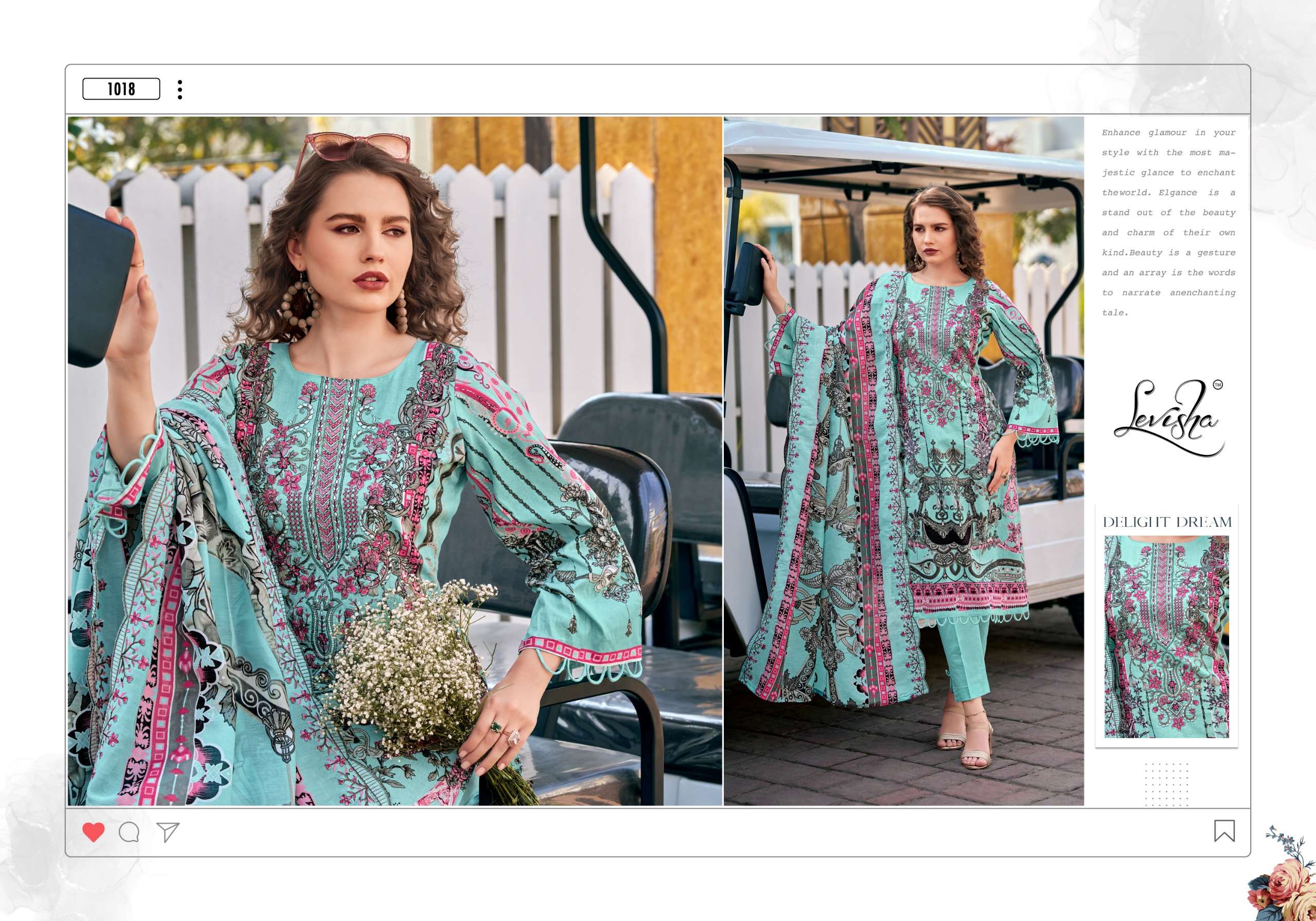 LEVISHA MARIYAM VOL 2 LAWN COTTON DIGITAL PAKISTANI STYLE PRINT WITH WORK SUIT
