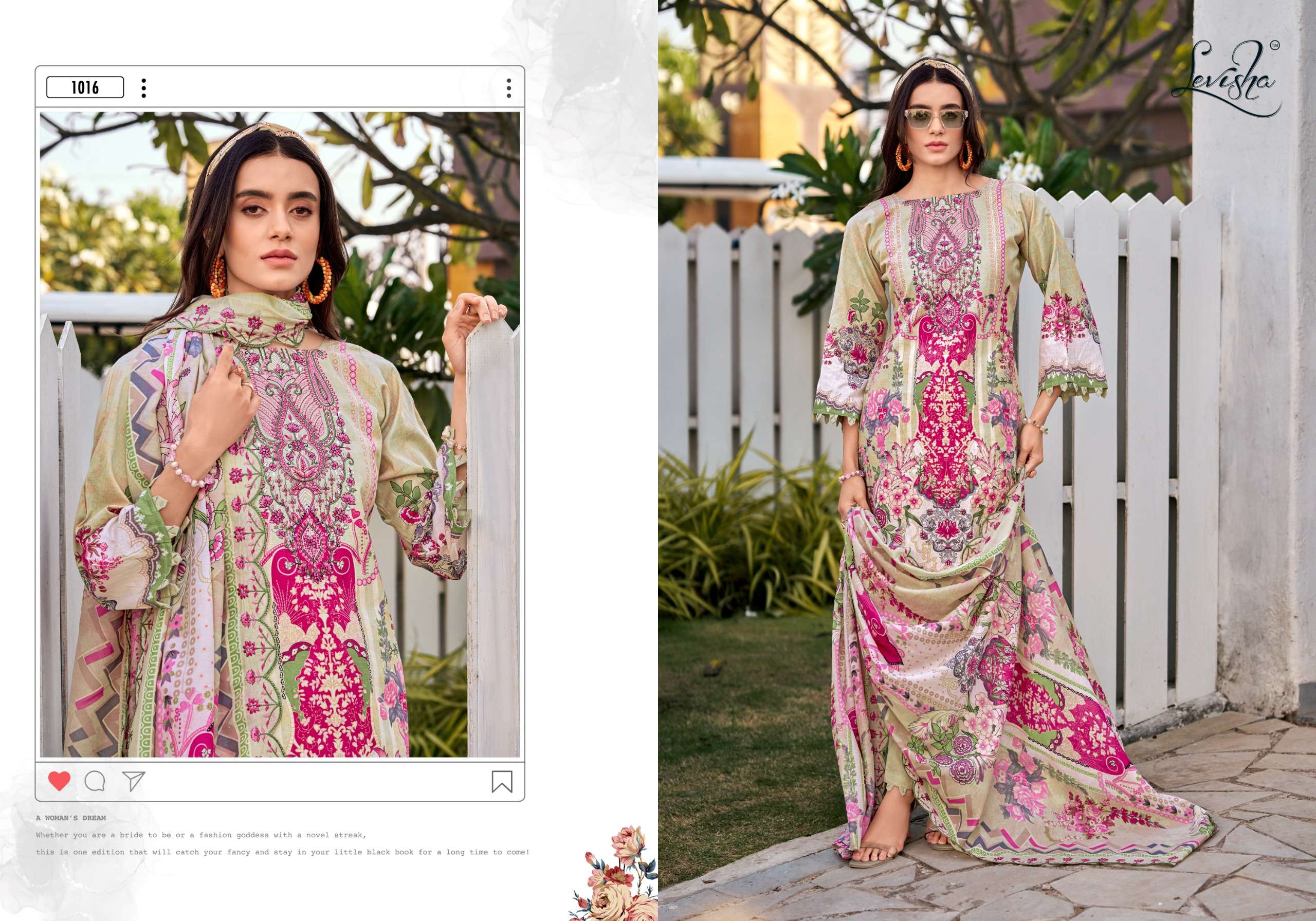 LEVISHA MARIYAM VOL 2 LAWN COTTON DIGITAL PAKISTANI STYLE PRINT WITH WORK SUIT