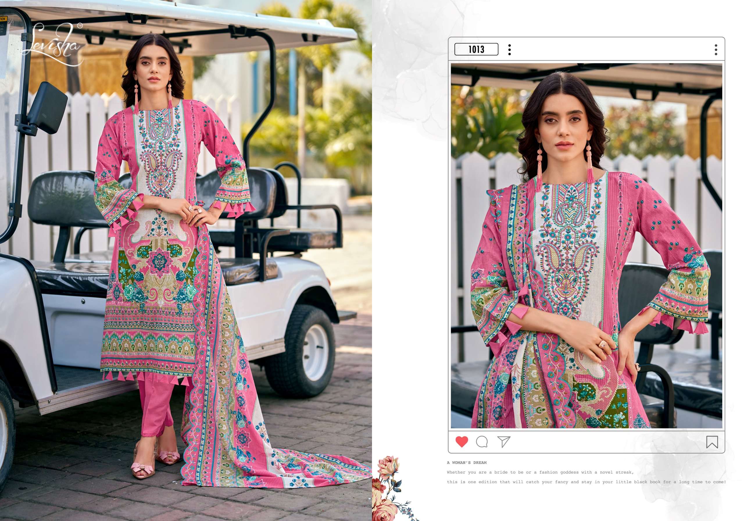 LEVISHA MARIYAM VOL 2 LAWN COTTON DIGITAL PAKISTANI STYLE PRINT WITH WORK SUIT
