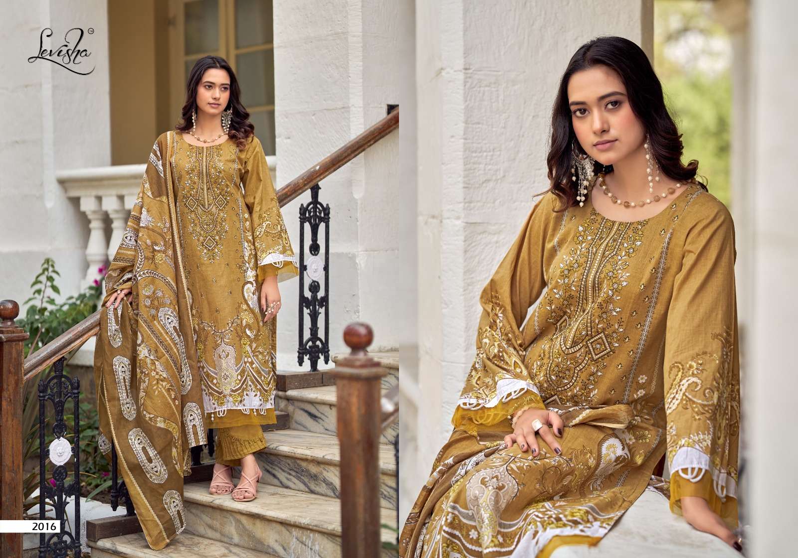 LEVISHA MUSKAN VOL 2 COTTON DIGITAL PAKISTANI STYLE PRINT WITH FANCY WORK SUIT