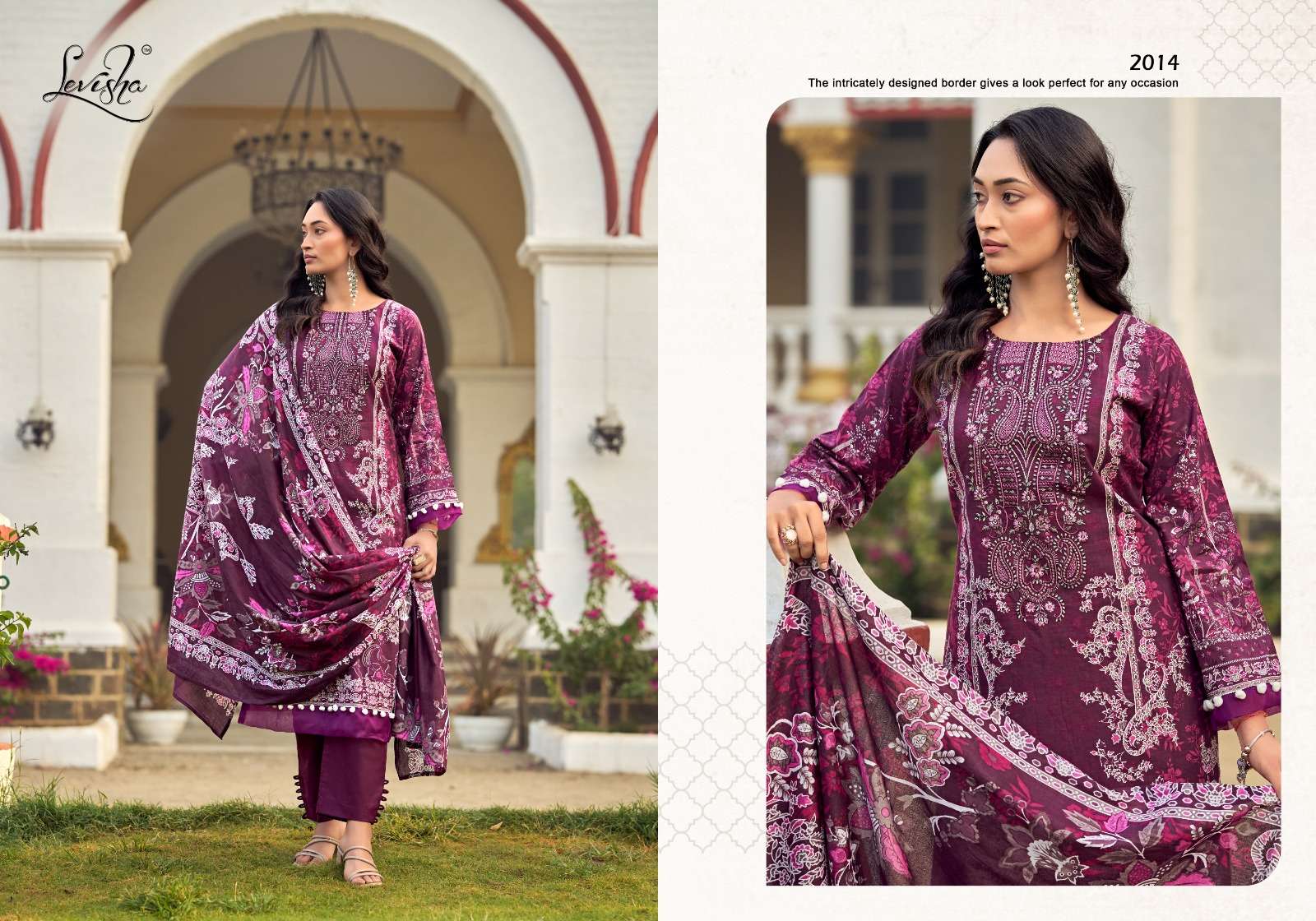 LEVISHA MUSKAN VOL 2 COTTON DIGITAL PAKISTANI STYLE PRINT WITH FANCY WORK SUIT