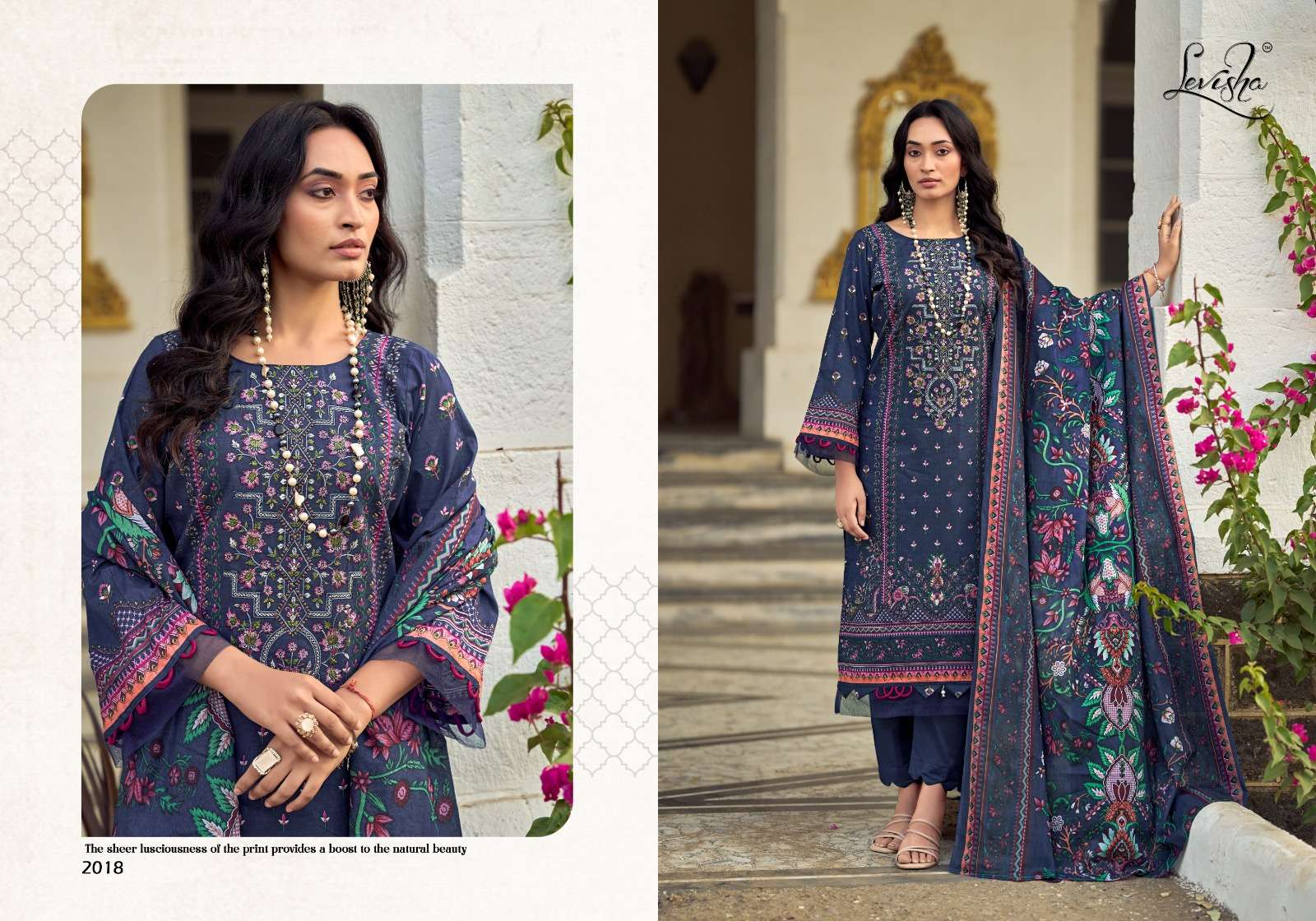 LEVISHA MUSKAN VOL 2 COTTON DIGITAL PAKISTANI STYLE PRINT WITH FANCY WORK SUIT