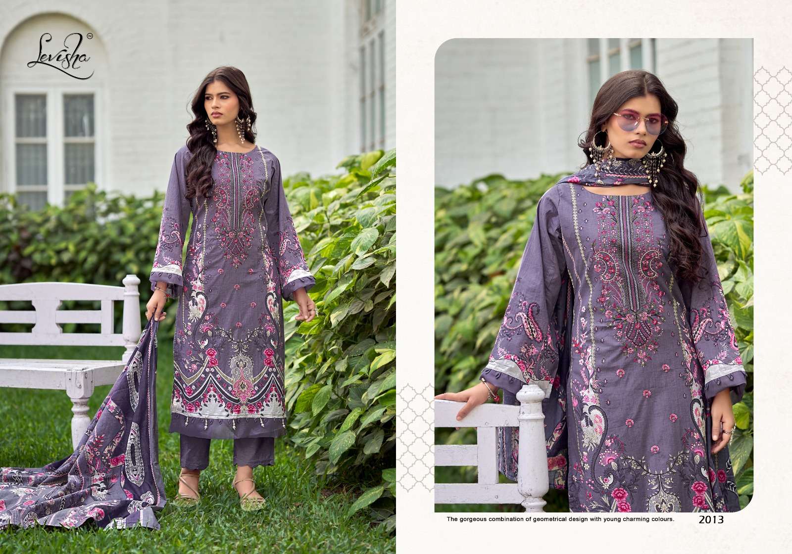 LEVISHA MUSKAN VOL 2 COTTON DIGITAL PAKISTANI STYLE PRINT WITH FANCY WORK SUIT