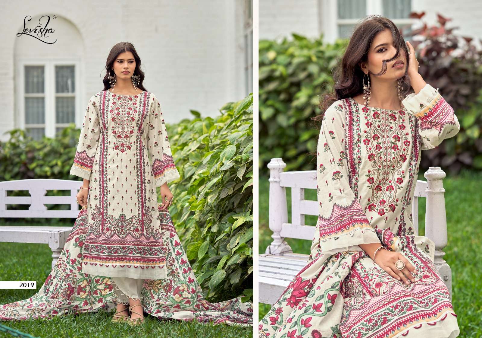 LEVISHA MUSKAN VOL 2 COTTON DIGITAL PAKISTANI STYLE PRINT WITH FANCY WORK SUIT