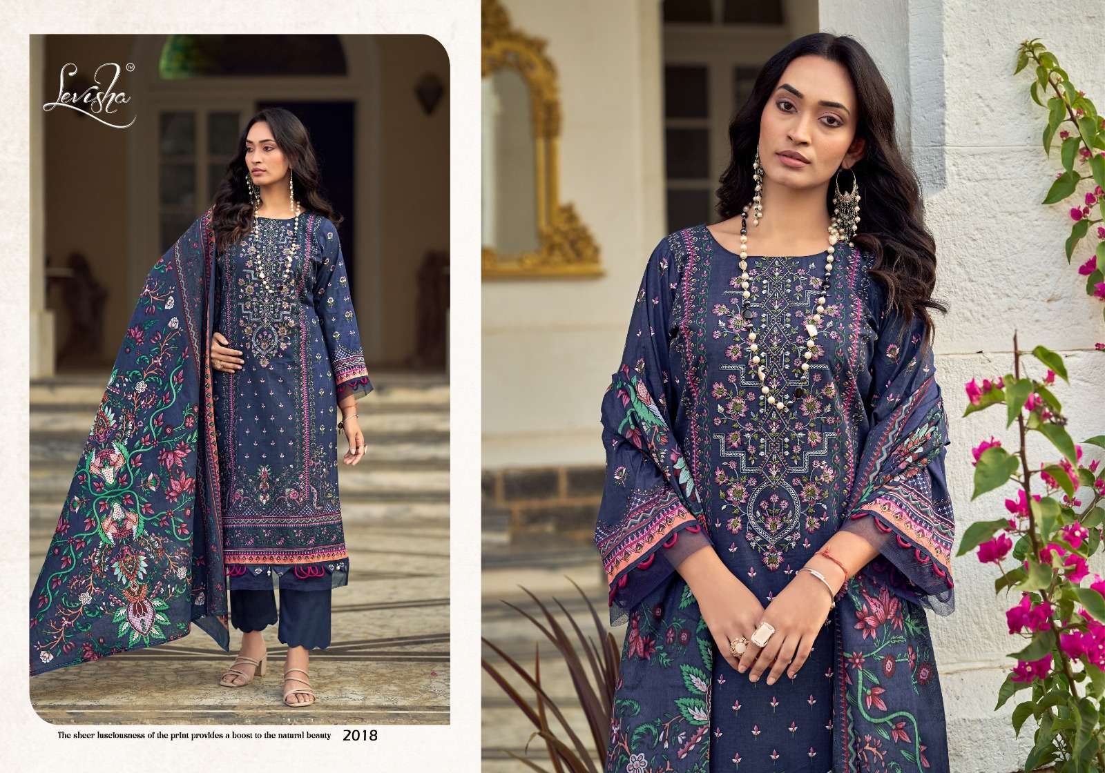 LEVISHA MUSKAN VOL 2 COTTON DIGITAL PAKISTANI STYLE PRINT WITH FANCY WORK SUIT