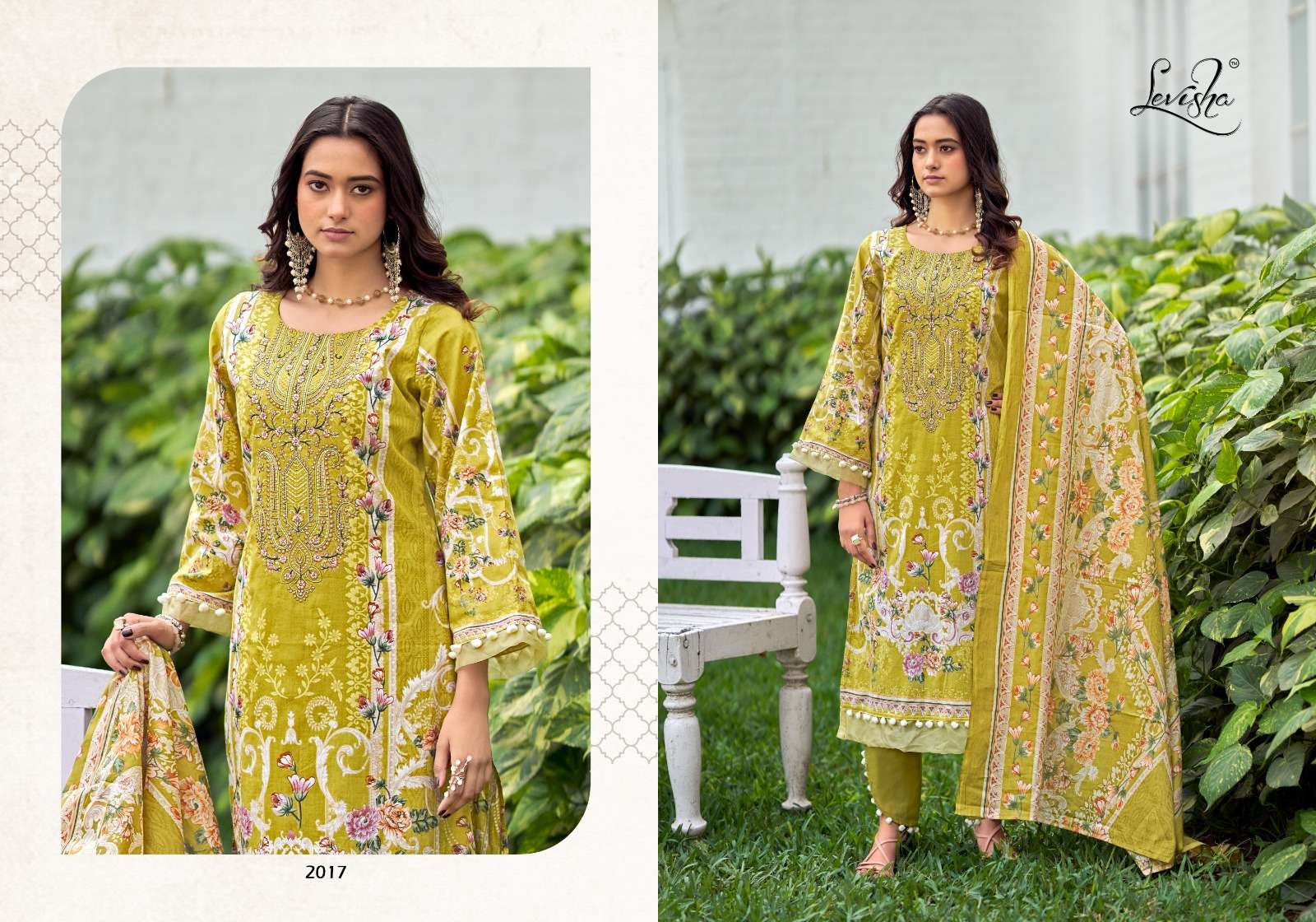 LEVISHA MUSKAN VOL 2 COTTON DIGITAL PAKISTANI STYLE PRINT WITH FANCY WORK SUIT