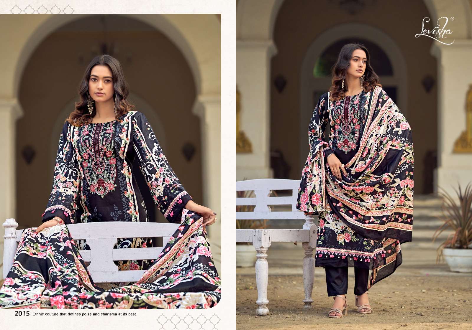 LEVISHA MUSKAN VOL 2 COTTON DIGITAL PAKISTANI STYLE PRINT WITH FANCY WORK SUIT