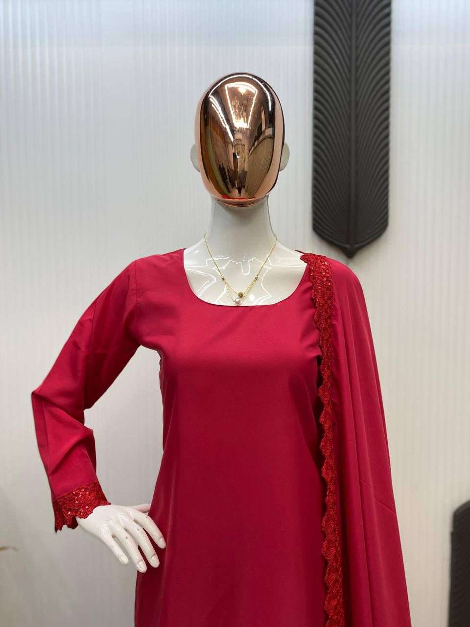 LG 1947 CREPE MAROON SHADE PREETY LOOK DESIGNER FARSI SALWAR SUIT