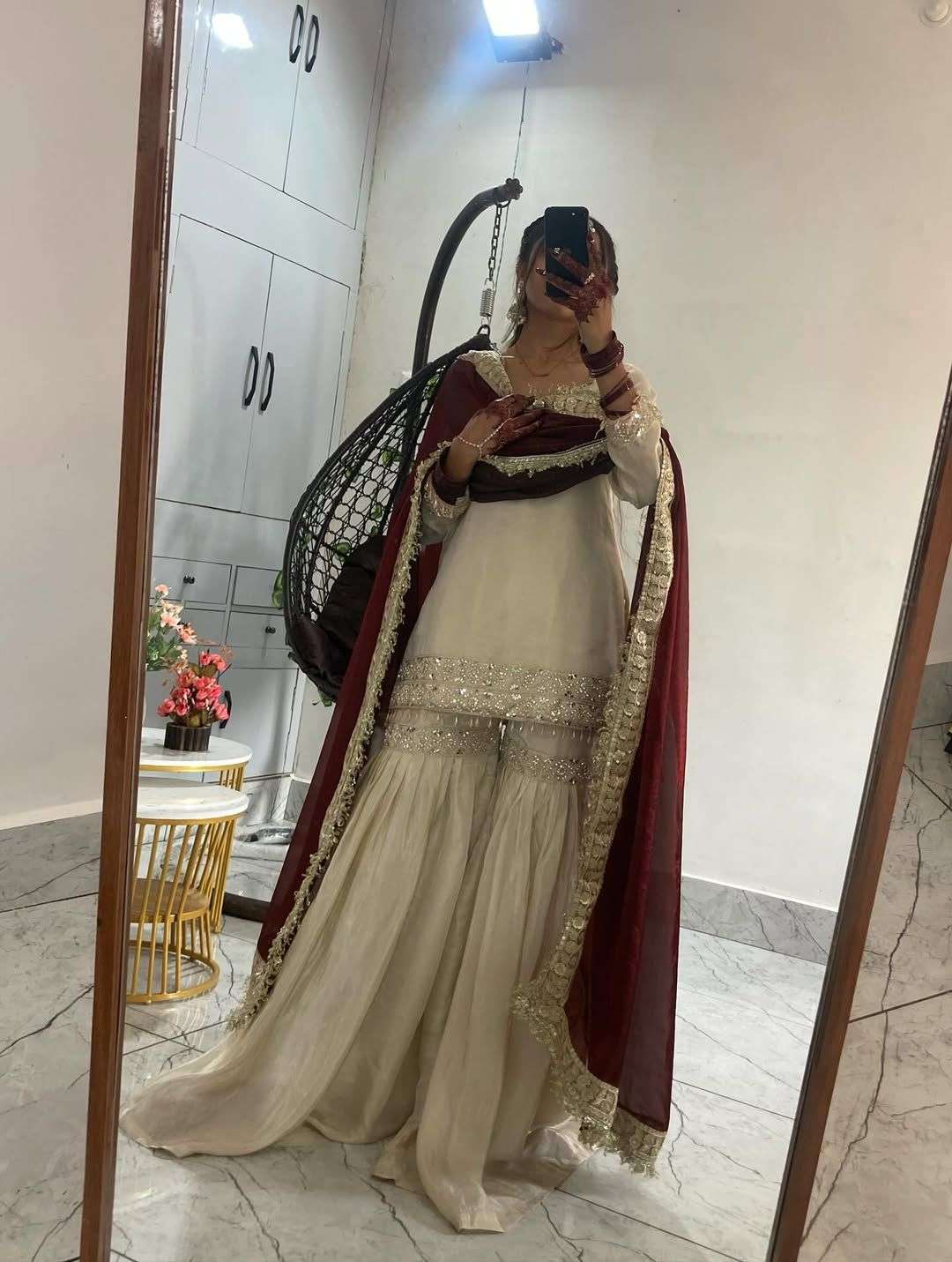 LG 2052 PREETY LOOK DESIGNER WEDDING WEAR TOP SHARARA AND DUPATTA