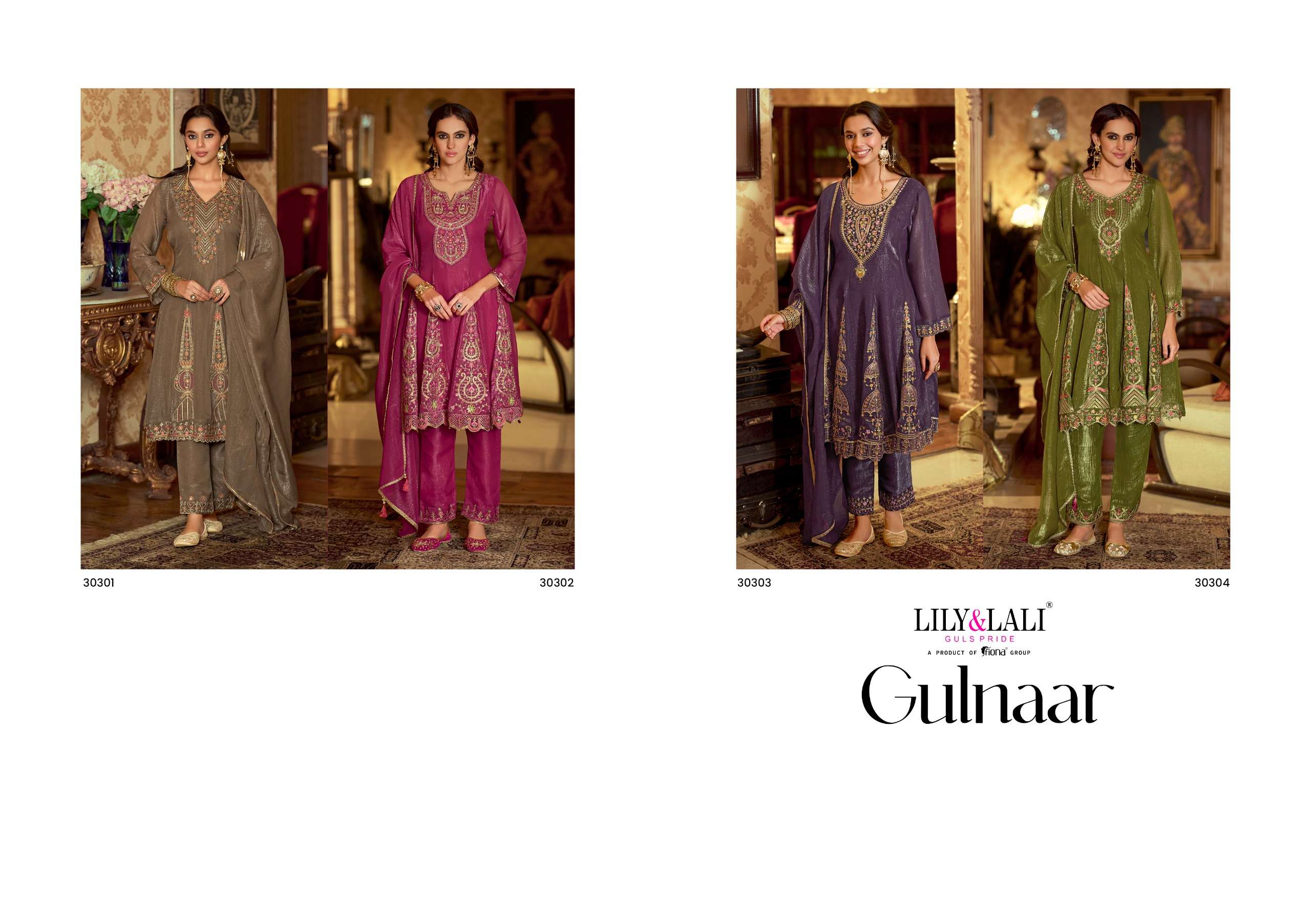 LILY AND LALI GULNAR SILK EMBROIDERY DESIGNER READY MADE SUIT