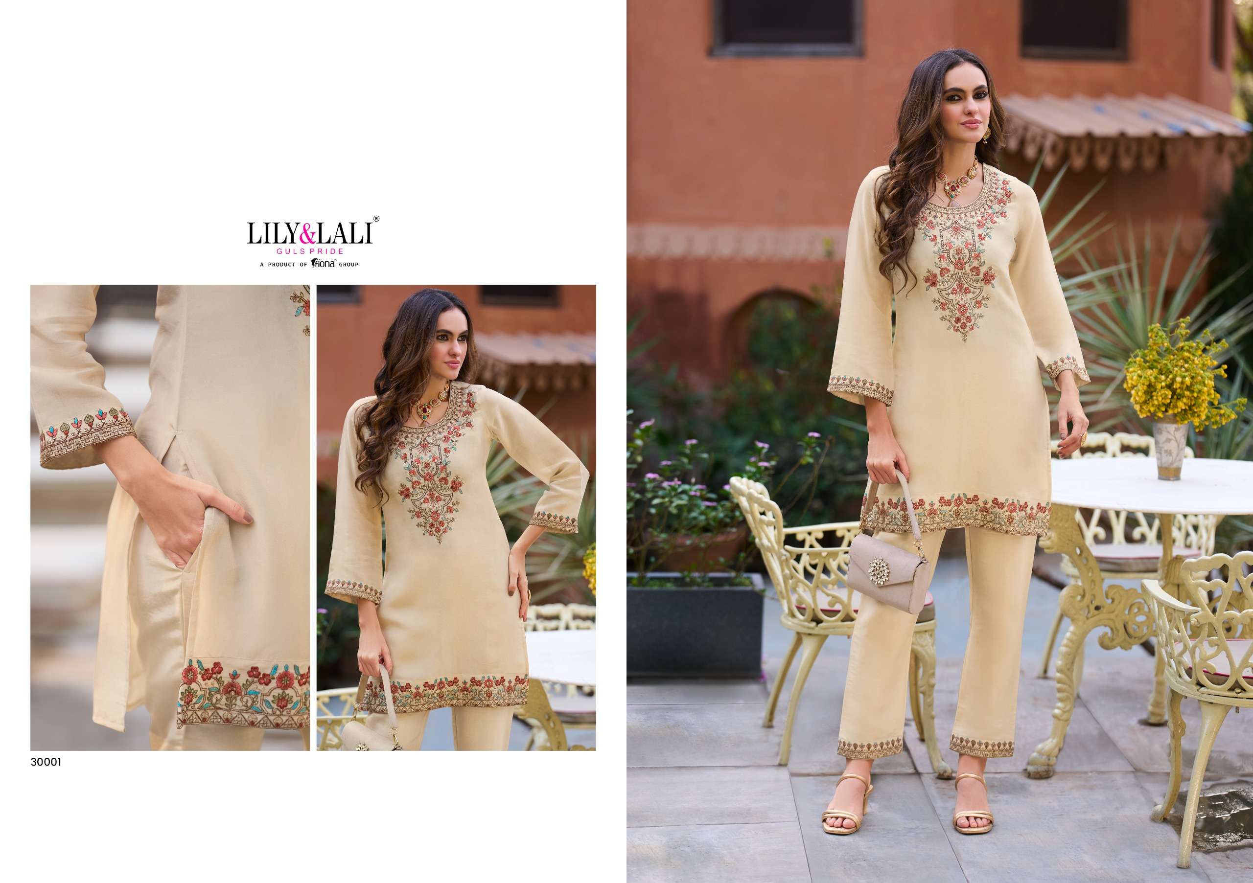 LILY AND LALI JASLEEN VISCOSE SILK BEAUTIFUL DESIGNER LOOK LADIES KURTI WITH BOTTOM PAIR 