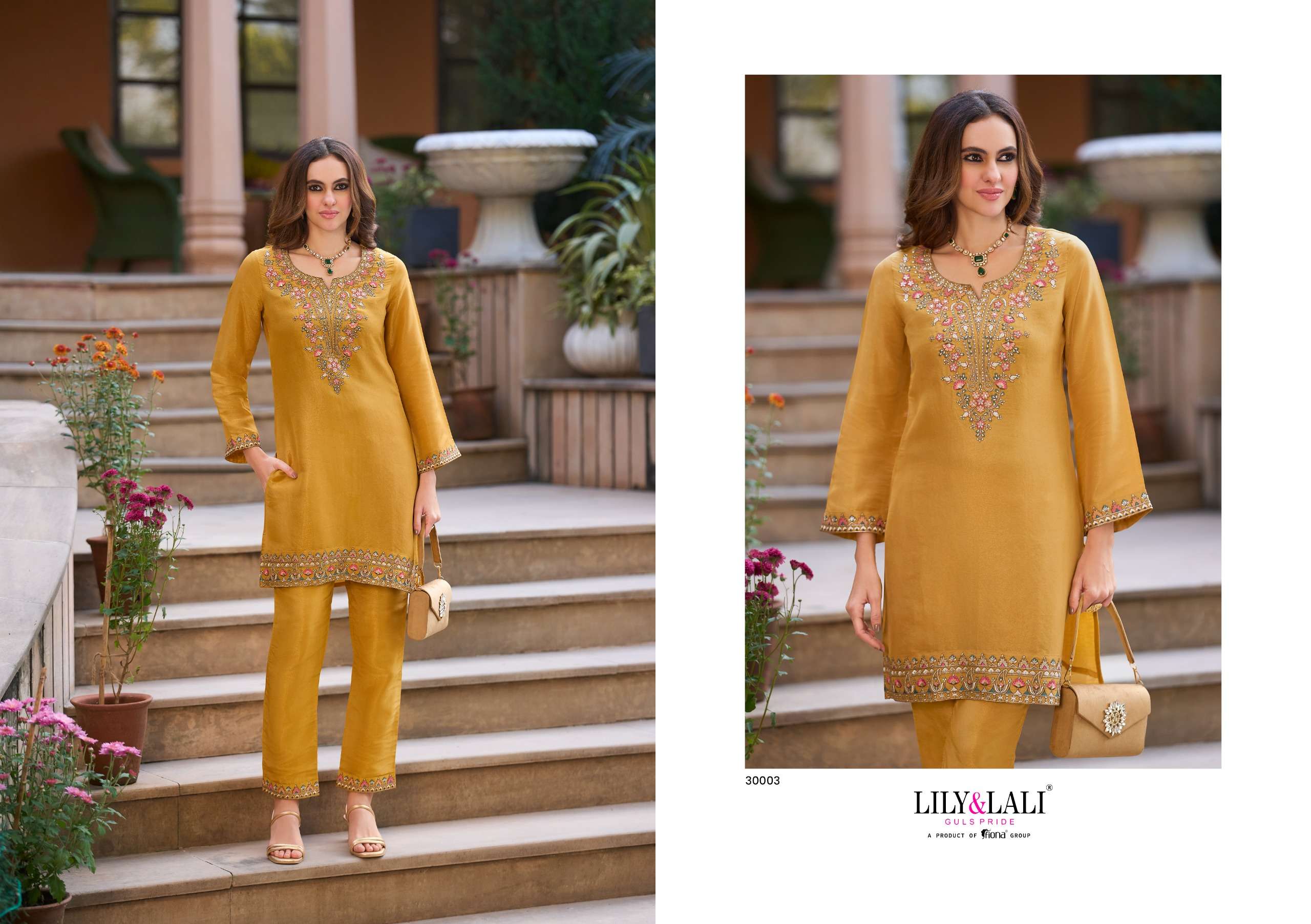 LILY AND LALI JASLEEN VISCOSE SILK BEAUTIFUL DESIGNER LOOK LADIES KURTI WITH BOTTOM PAIR 
