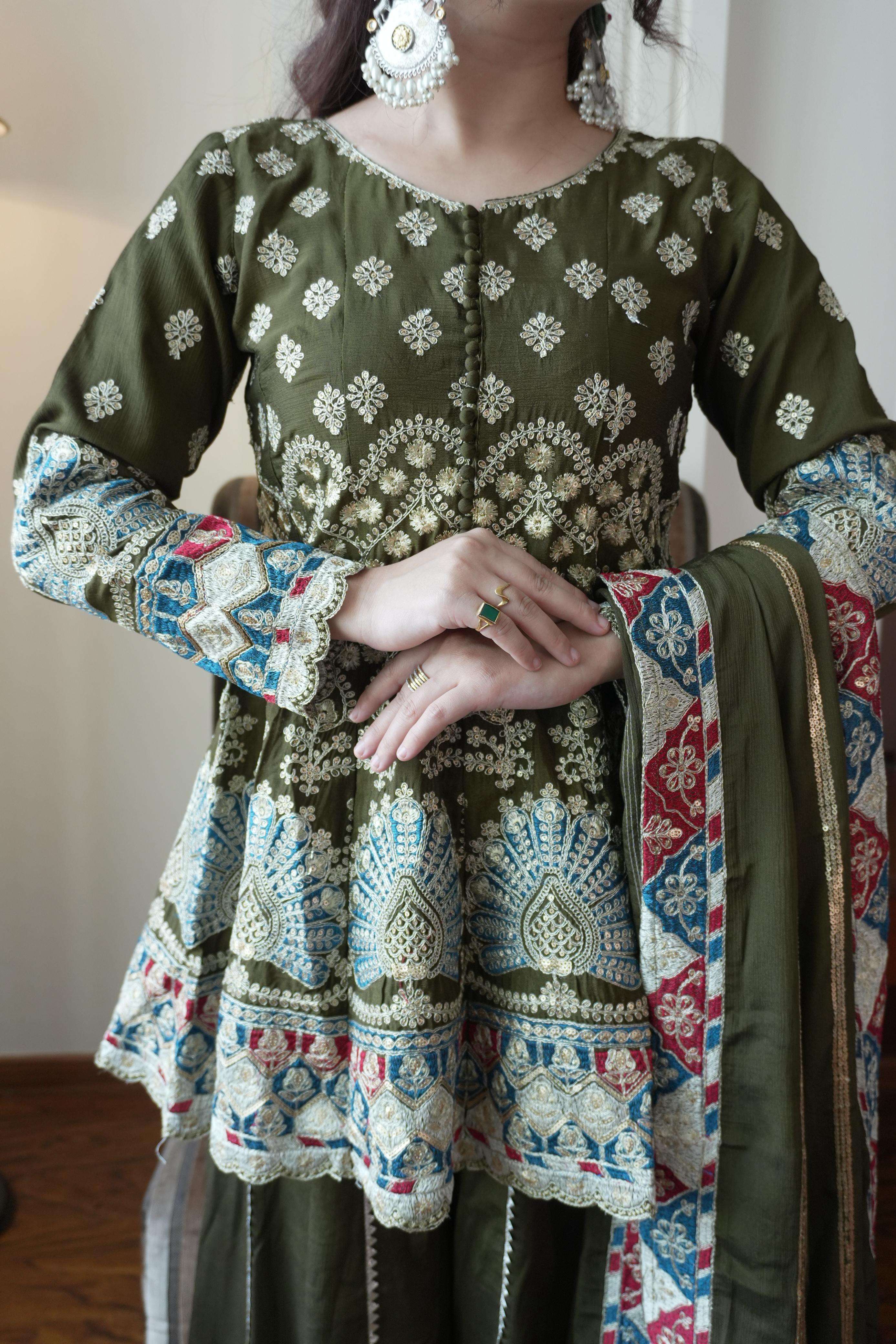 LM 16 PREETY LOOK DESIGNER PARTY WEAR TOP PALAZZO AND DUPATTA SET 