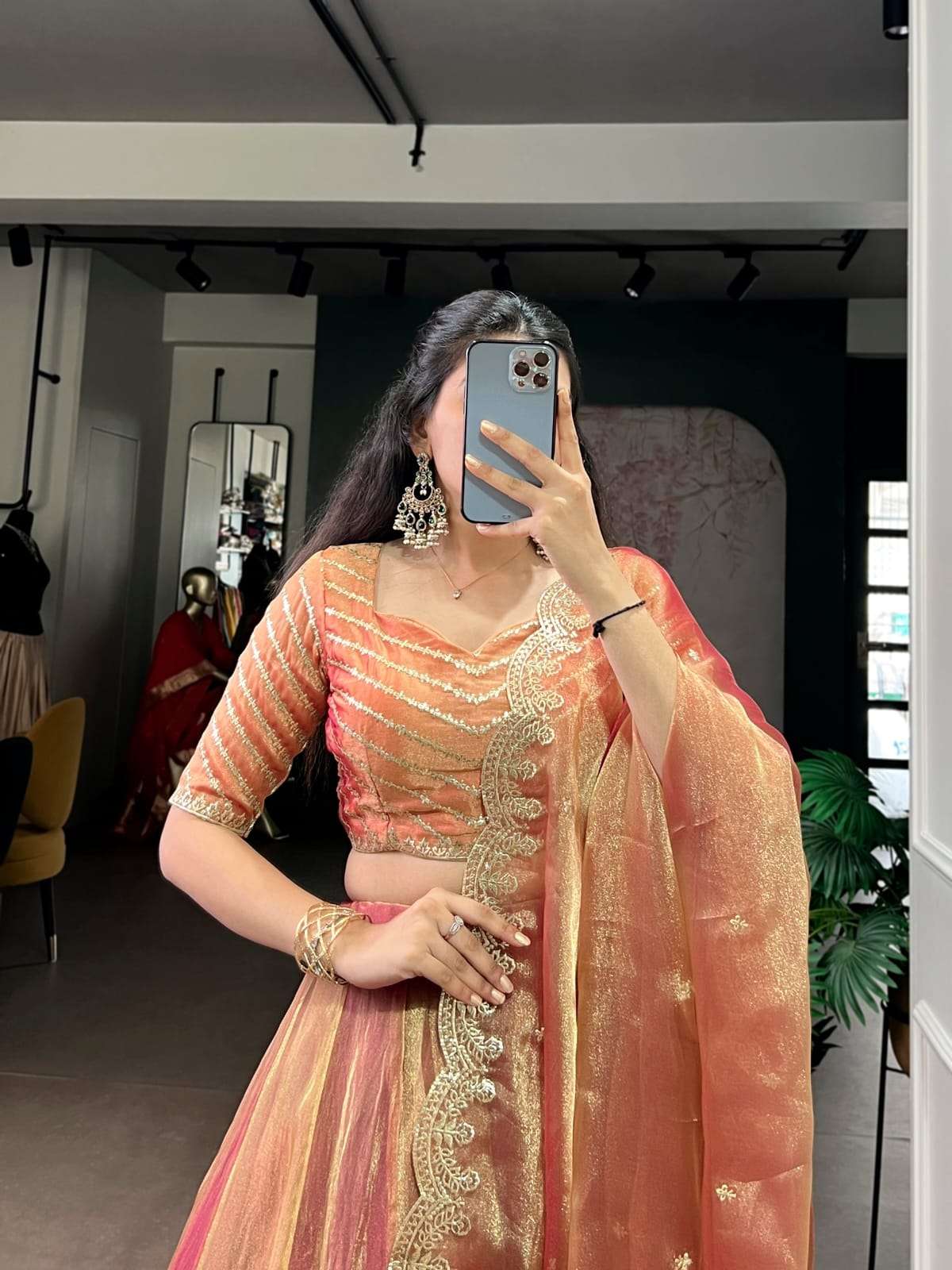 LNB1454PNK HEAVY GOLDEN EMBROIDERY DESIGNER WEDDING WEAR LEHENGA 