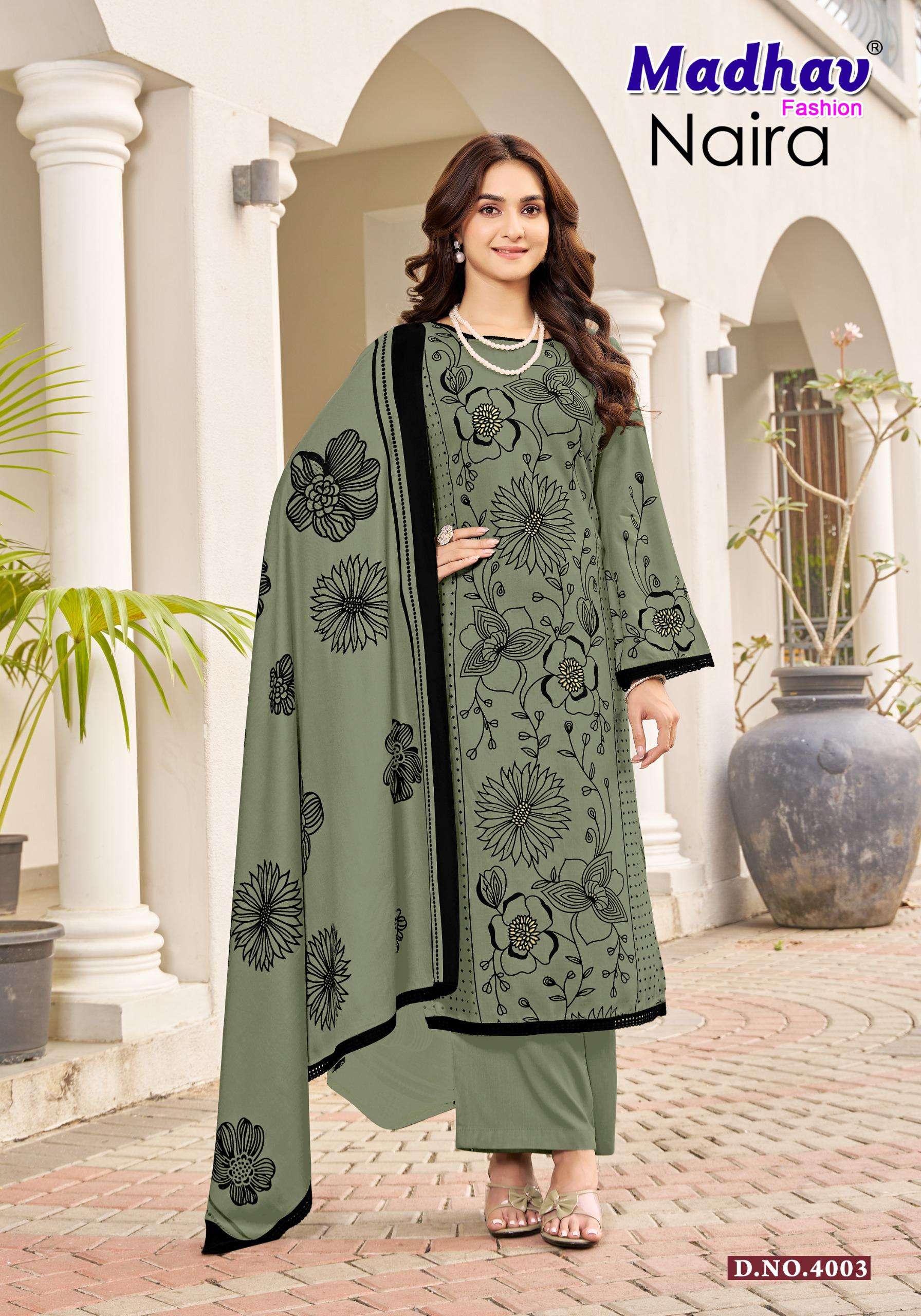 MADHAV FASHION NAIRA VOL 4 RAYON PRINTED LADIES SUIT	