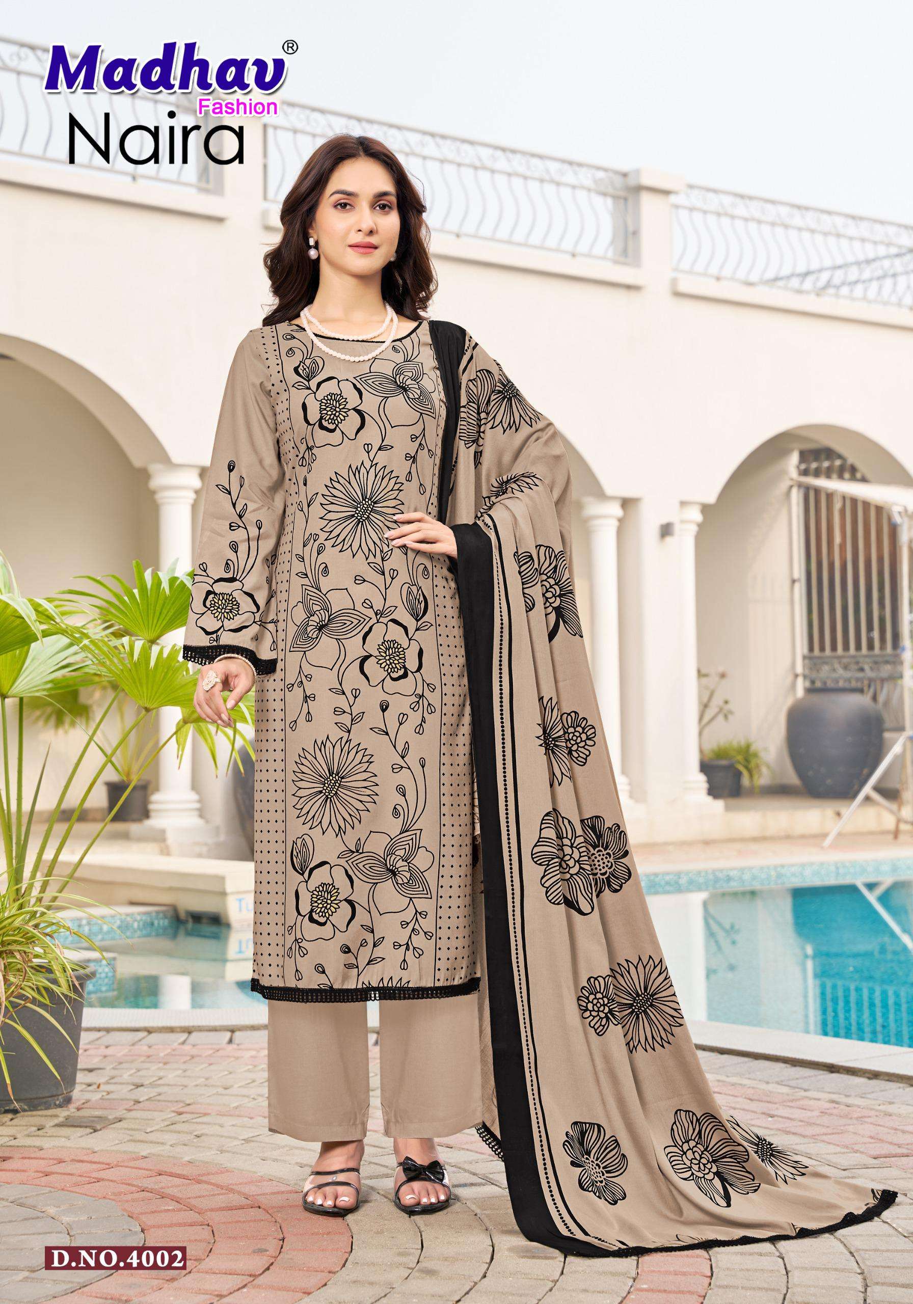 MADHAV FASHION NAIRA VOL 4 RAYON PRINTED LADIES SUIT	