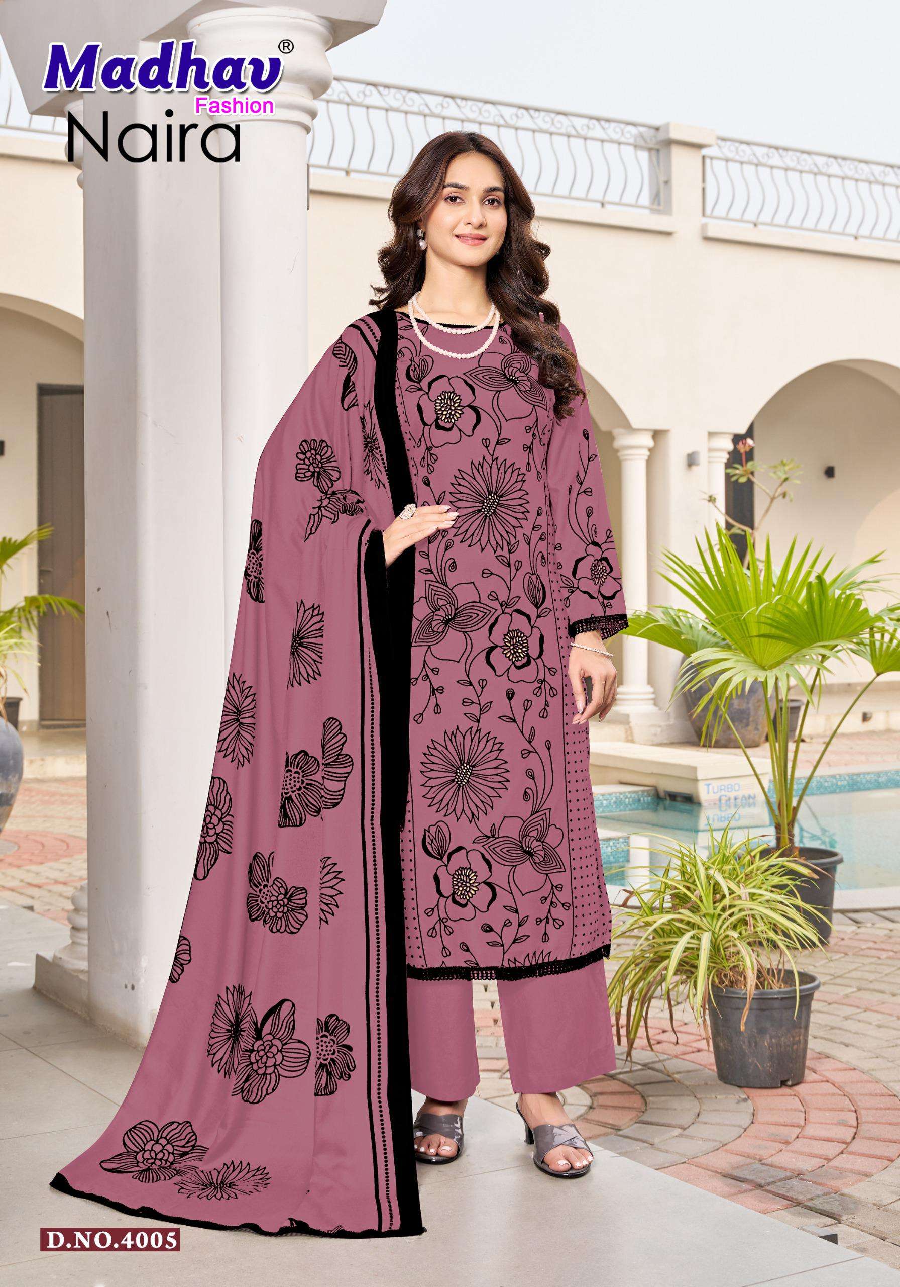 MADHAV FASHION NAIRA VOL 4 RAYON PRINTED LADIES SUIT	