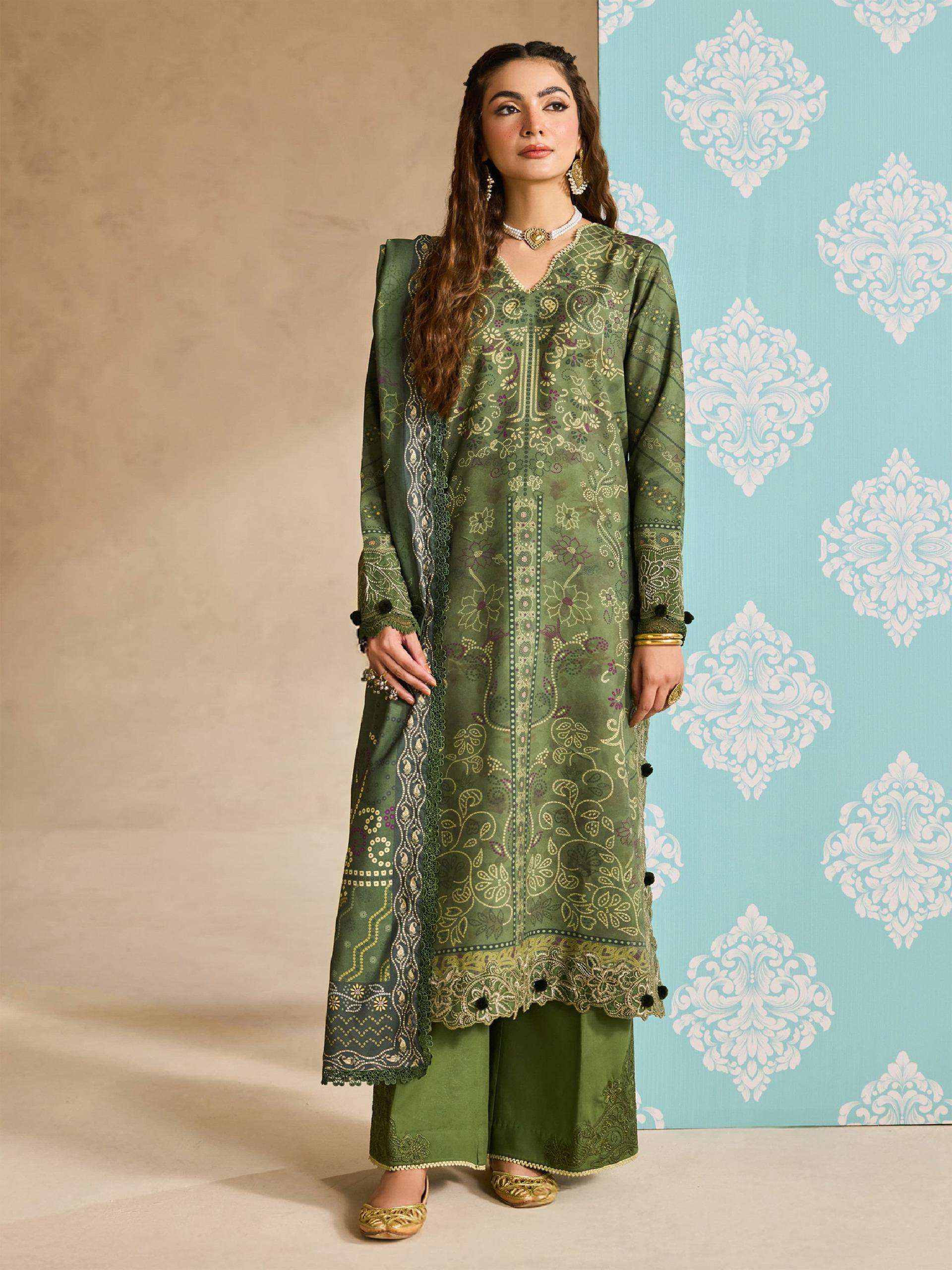 MARYAM HUSSAIN NOOR E KAINAT VOL 3 COTTON DIGITAL KARACHI STYLE PRINT SUIT