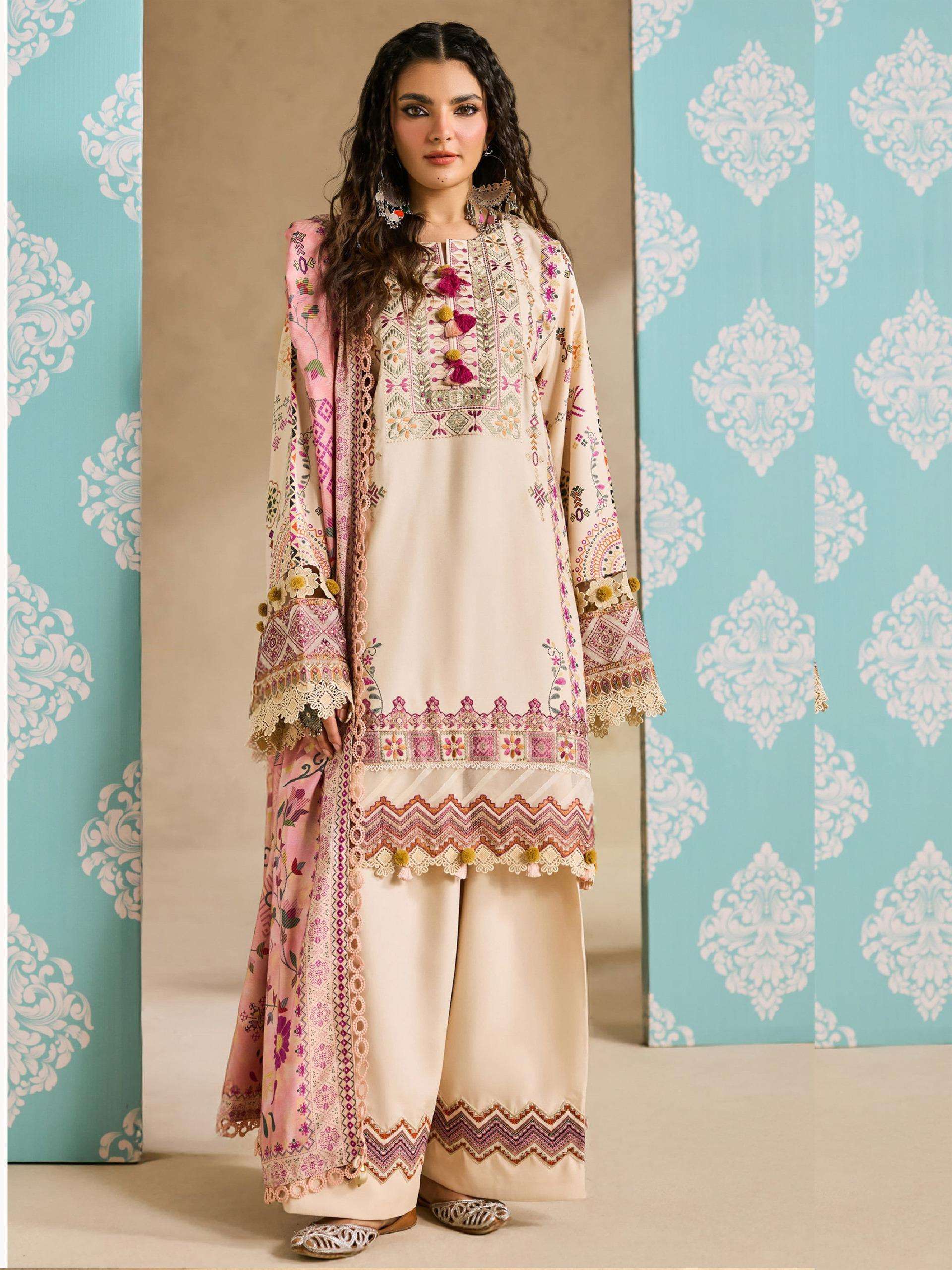 MARYAM HUSSAIN NOOR E KAINAT VOL 3 COTTON DIGITAL KARACHI STYLE PRINT SUIT