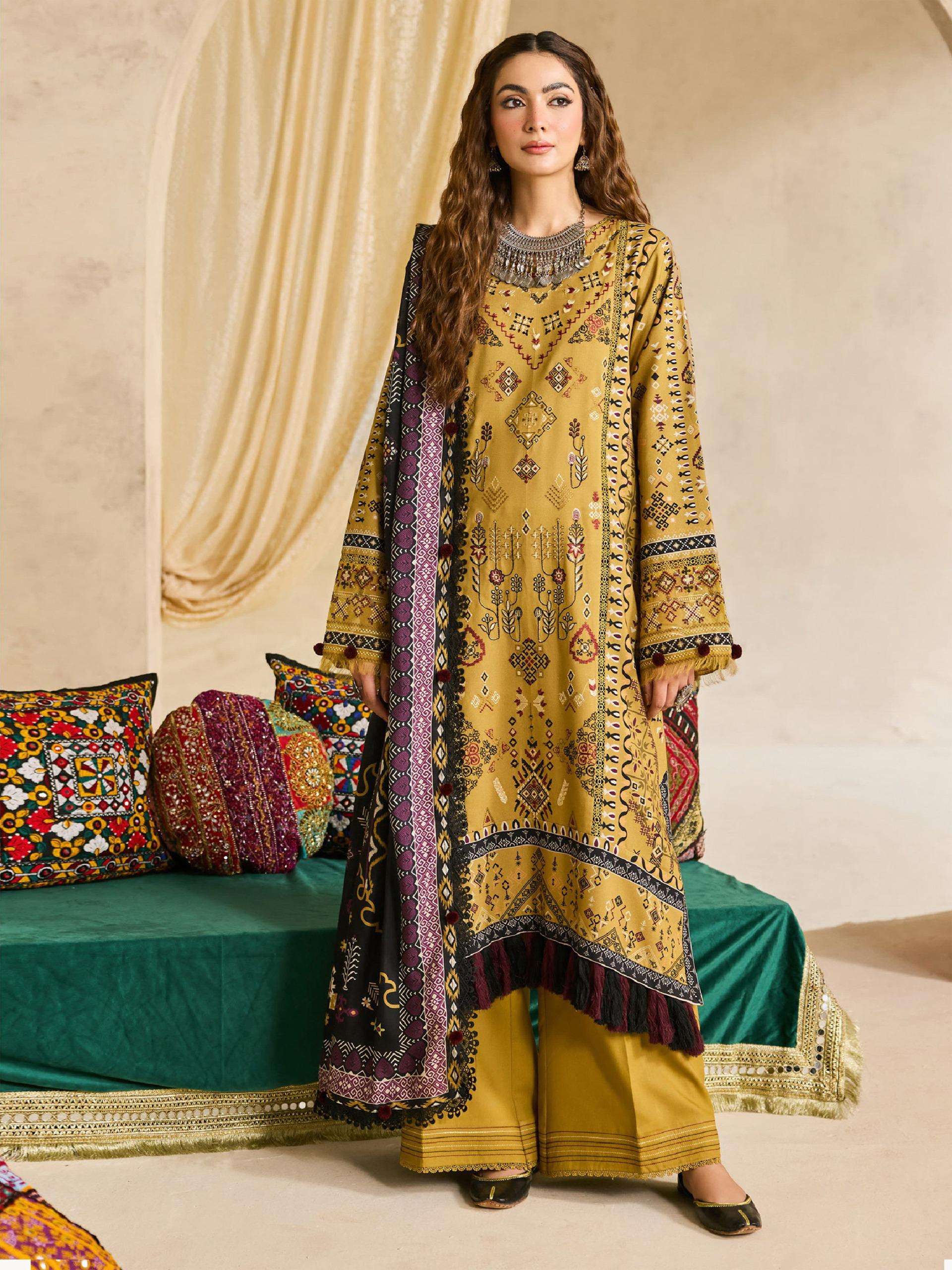 MARYAM HUSSAIN NOOR E KAINAT VOL 3 COTTON DIGITAL KARACHI STYLE PRINT SUIT