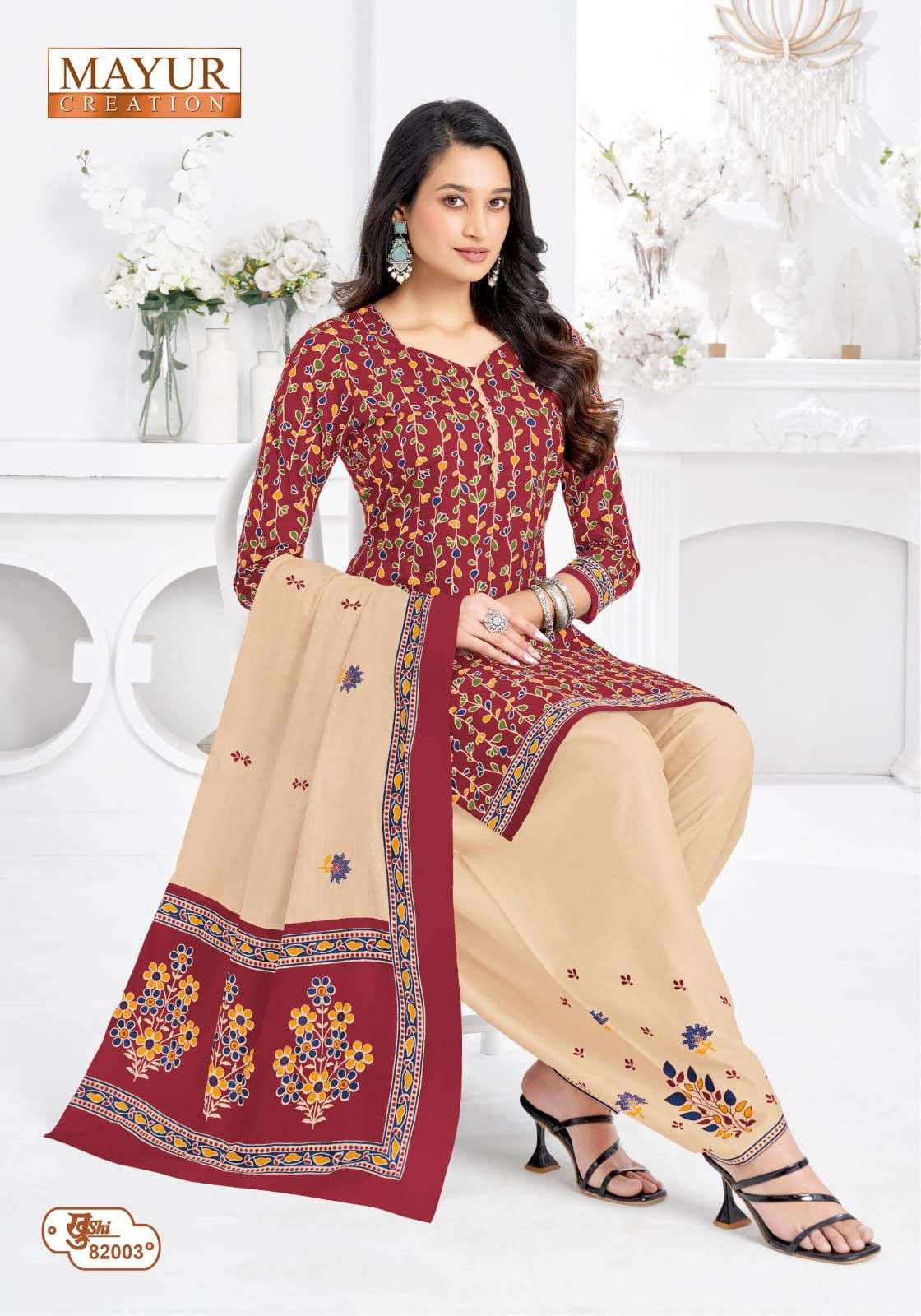 MAYUR CREATION KHUSHI VOL 82 COTTON PRINTED PATIYALA DRESS 