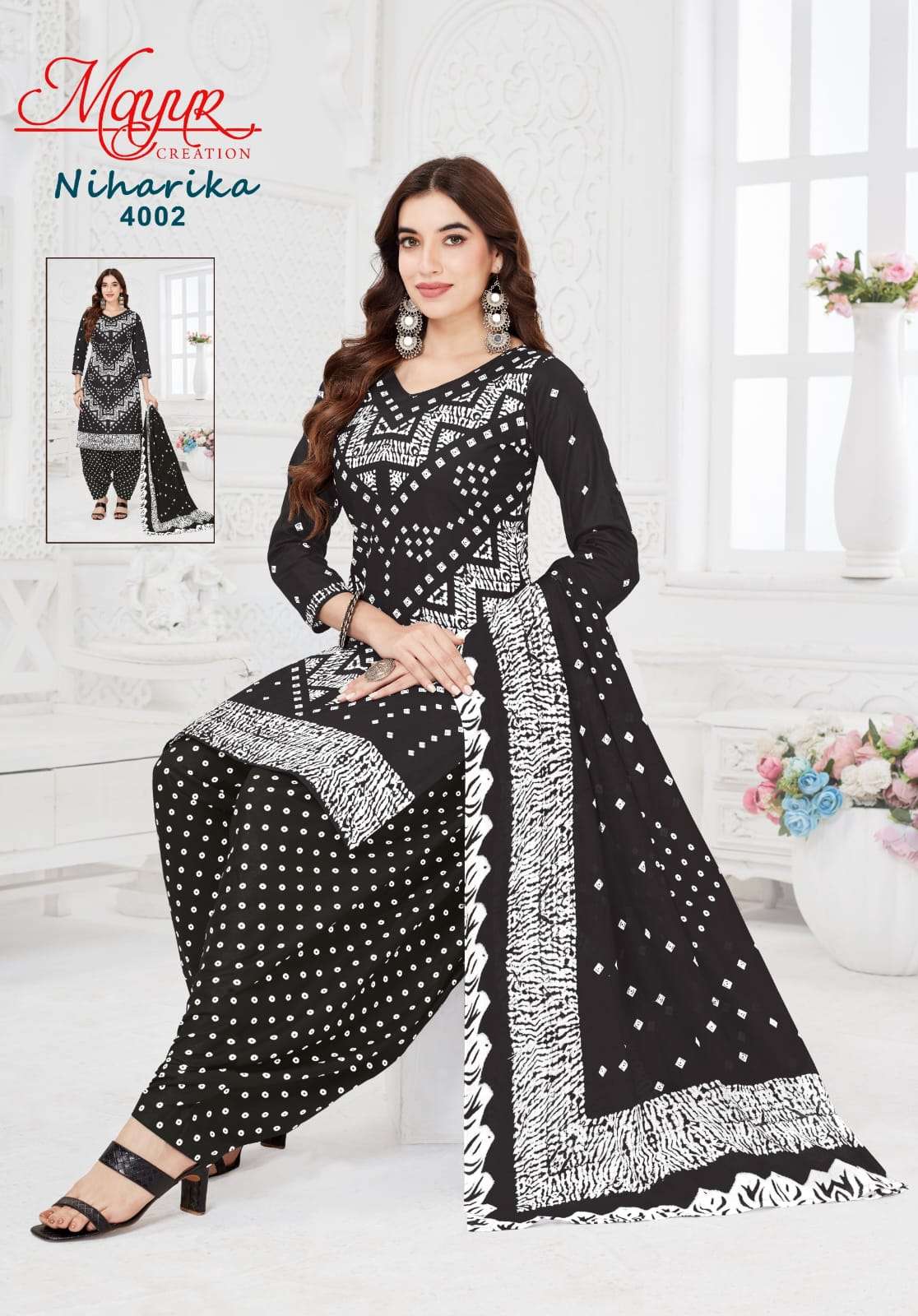 MAYUR CREATION NIHARIKA VOL 4 COTTON BANDHANI PRINT PATIYALA DRESS 