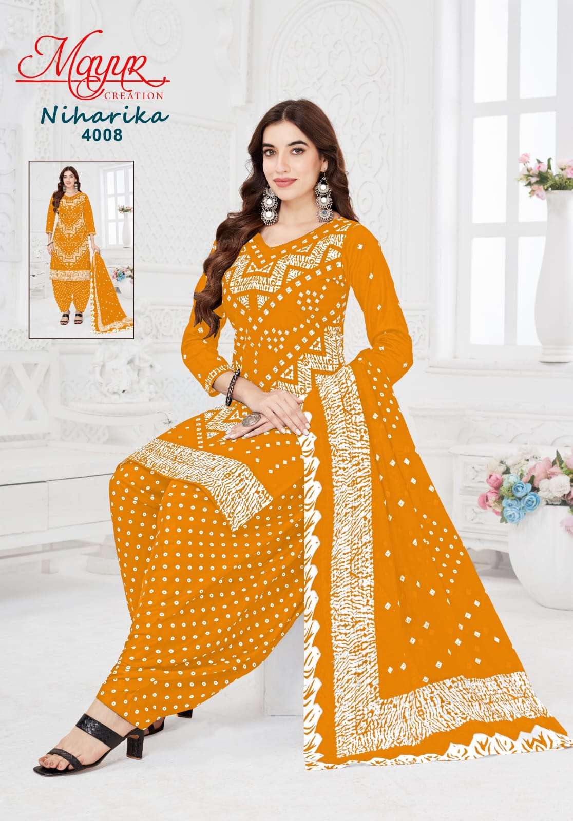 MAYUR CREATION NIHARIKA VOL 4 COTTON BANDHANI PRINT PATIYALA DRESS 