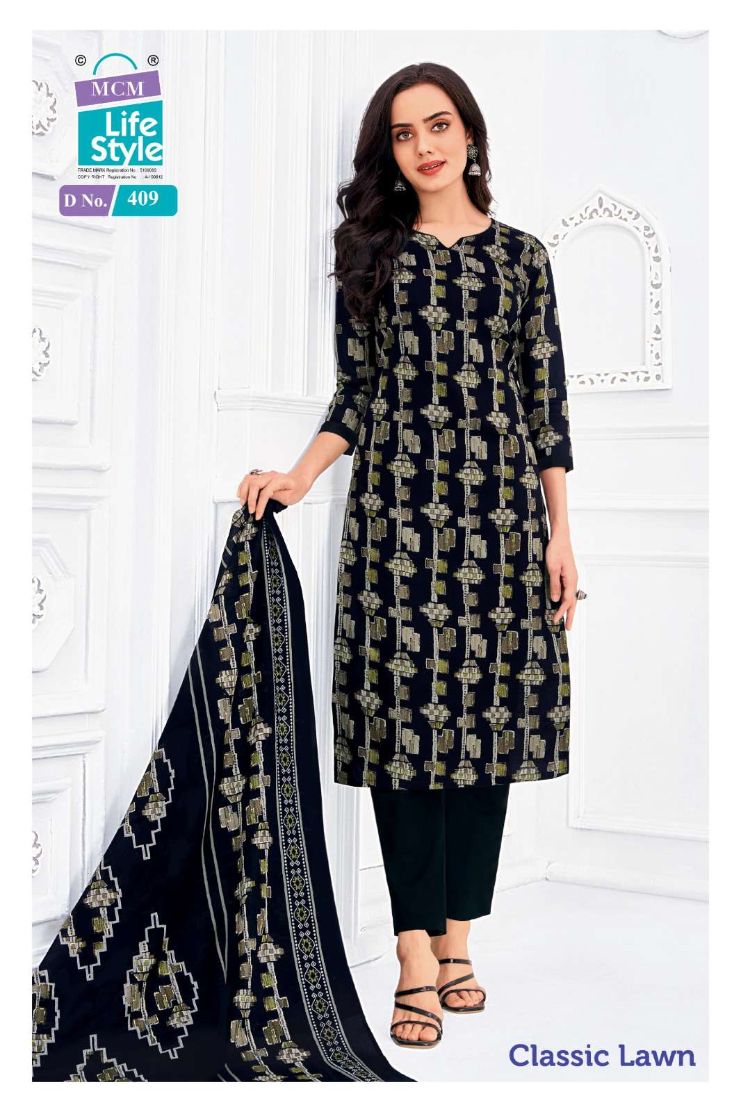 MCM LIFESTYLE CLASSIC LAWN VOL 4 LAWN COTTON PRINTED LADIES SUIT