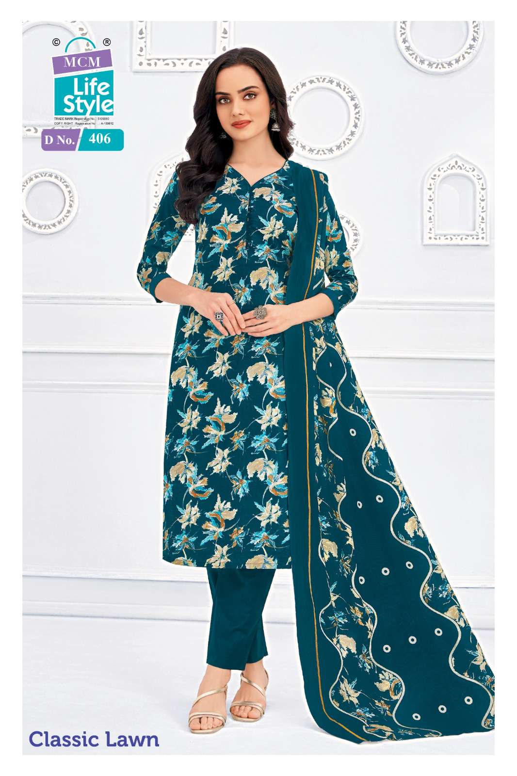 MCM LIFESTYLE CLASSIC LAWN VOL 4 LAWN COTTON PRINTED LADIES SUIT