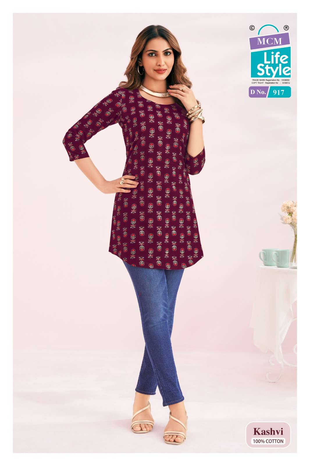 MCM LIFESTYLE KASHVI VOL 9 COTTON PRINT LADIES SHORT KURTI
