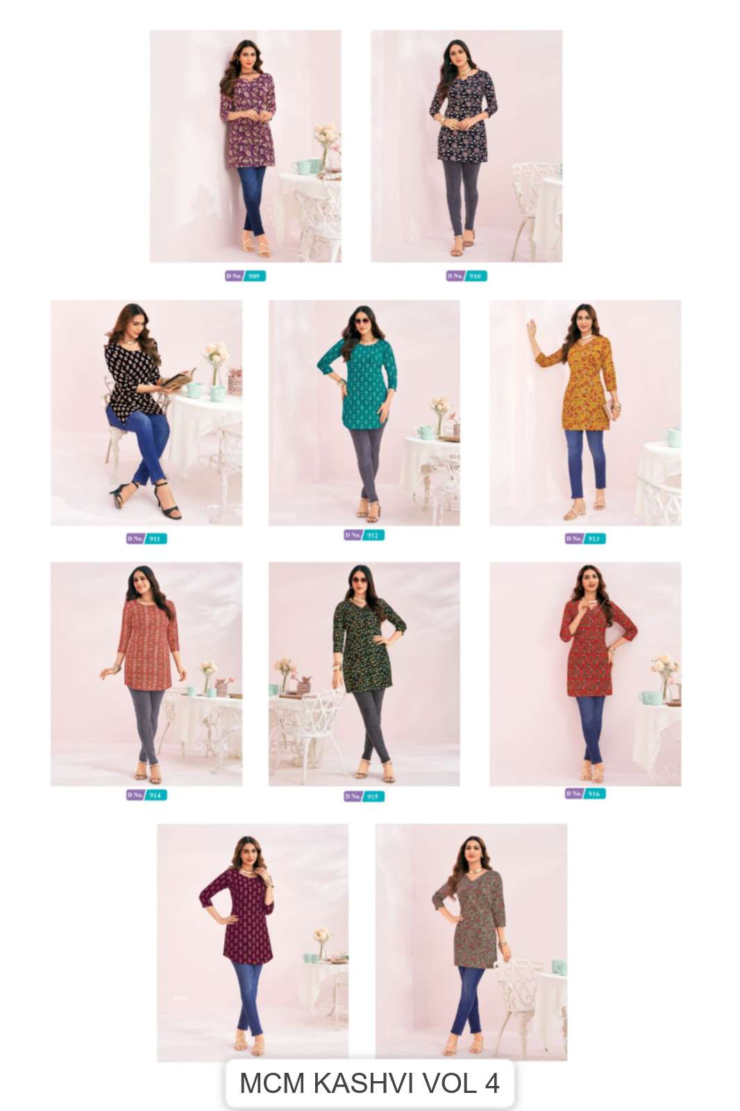 MCM LIFESTYLE KASHVI VOL 9 COTTON PRINT LADIES SHORT KURTI