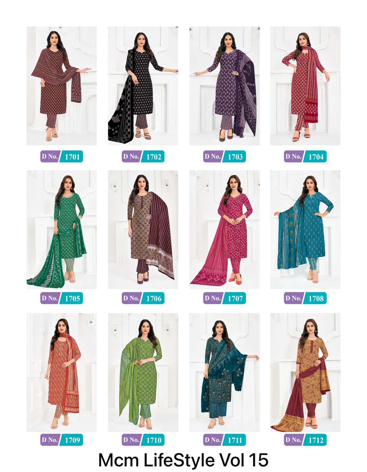 MCM LIFESTYLE VOL 17 COTTON PRINT KURTI WITH PANT AND DUPPATTA SET 