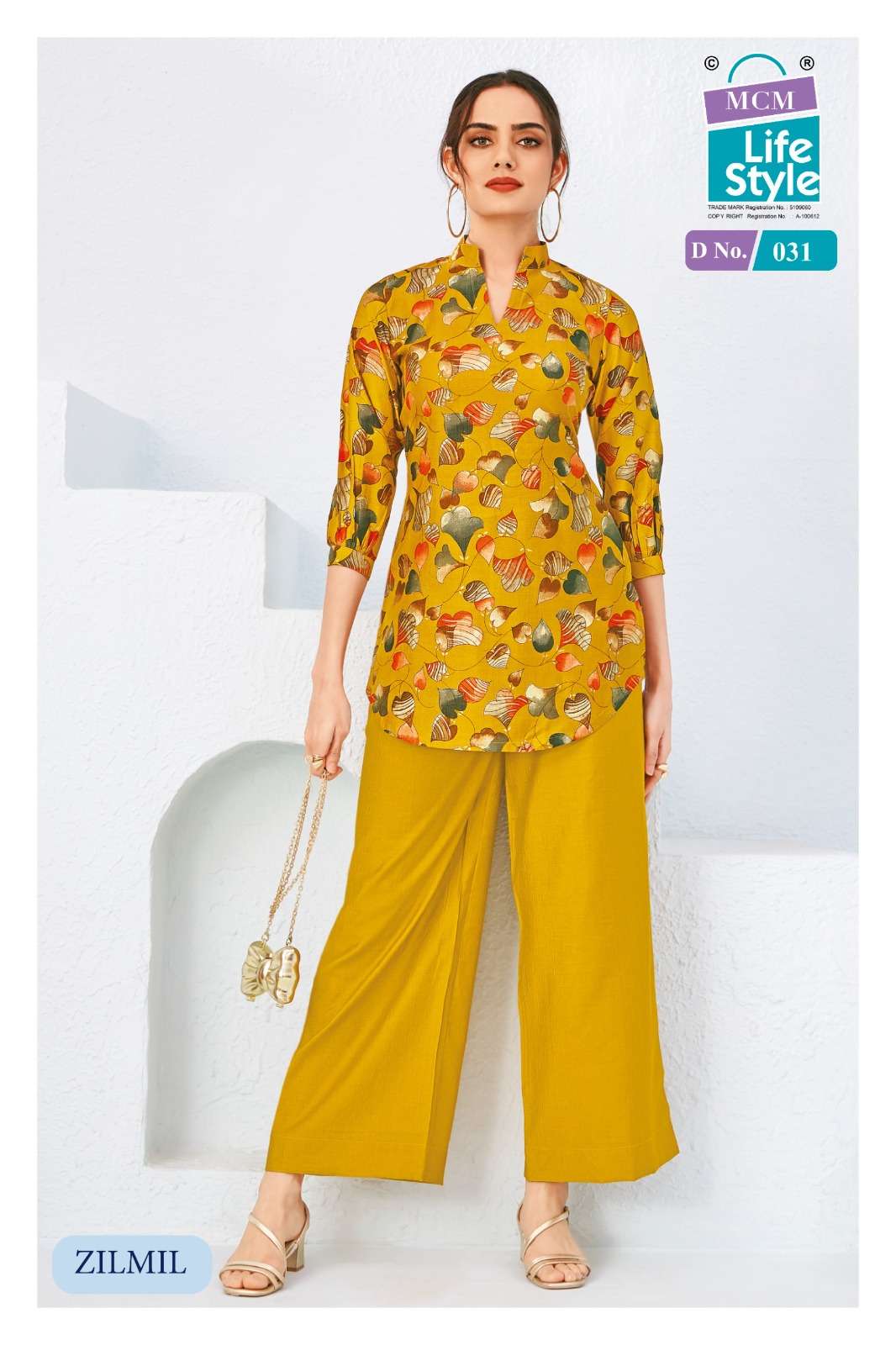 MCM LIFESTYLE ZILMIL VOL 2 FANCY WEAR LADIES TOP WITH PLAZZO PAIR 