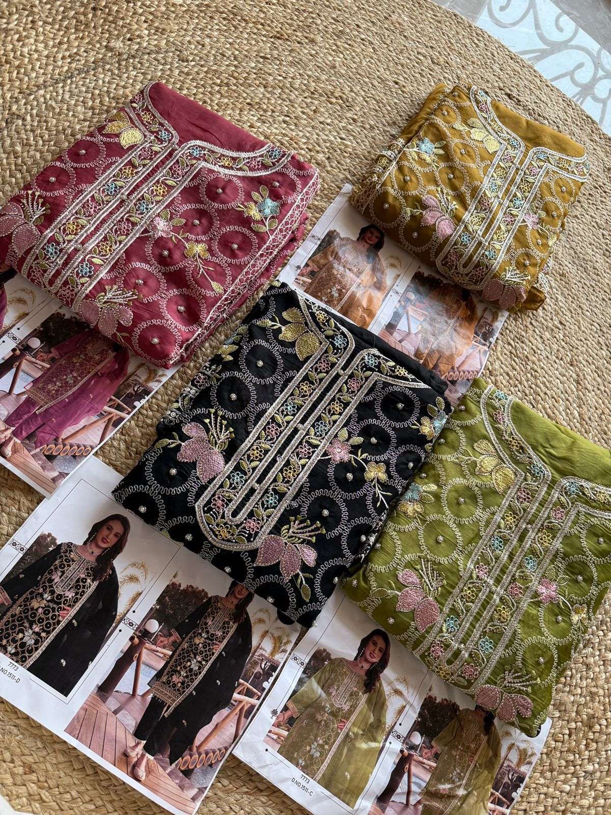 MEHBOOB  TEX D NO 1511 ORGANZA EMBROIDERY DESIGNER PAKISTANI SUIT