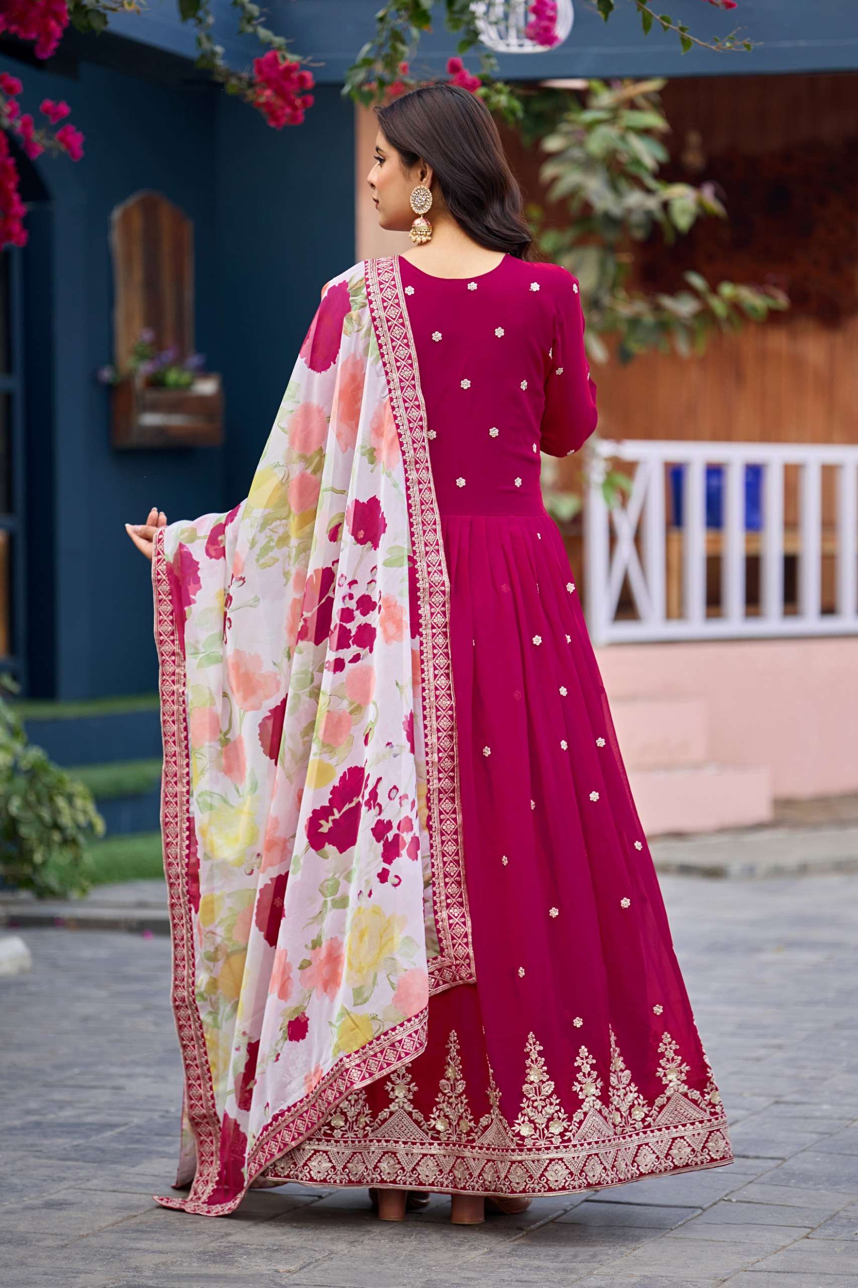 MF DF 5 & 6 GEORGETTE DESIGNER PARTY WEAR GOWN WITH DUPATTA SET 