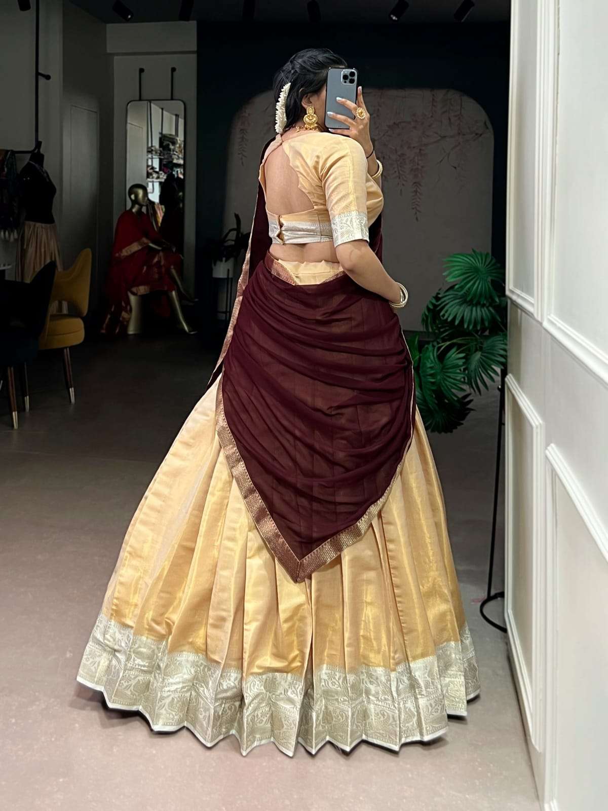 MF SUVARNA KANCHIPURAM SILK DESIGNER LEHENGA CHOLI 