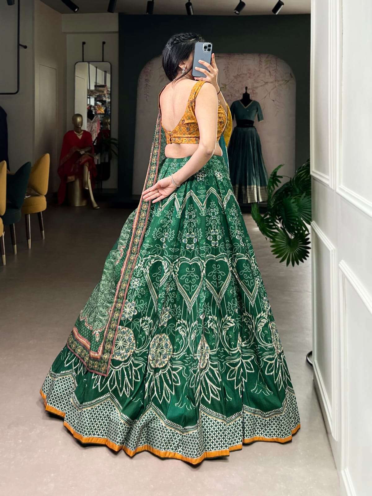 MF ZYANA SILK PRINTED WITH DESIGNER WORK FESTIVE WEAR LEHENGA CHOLI 