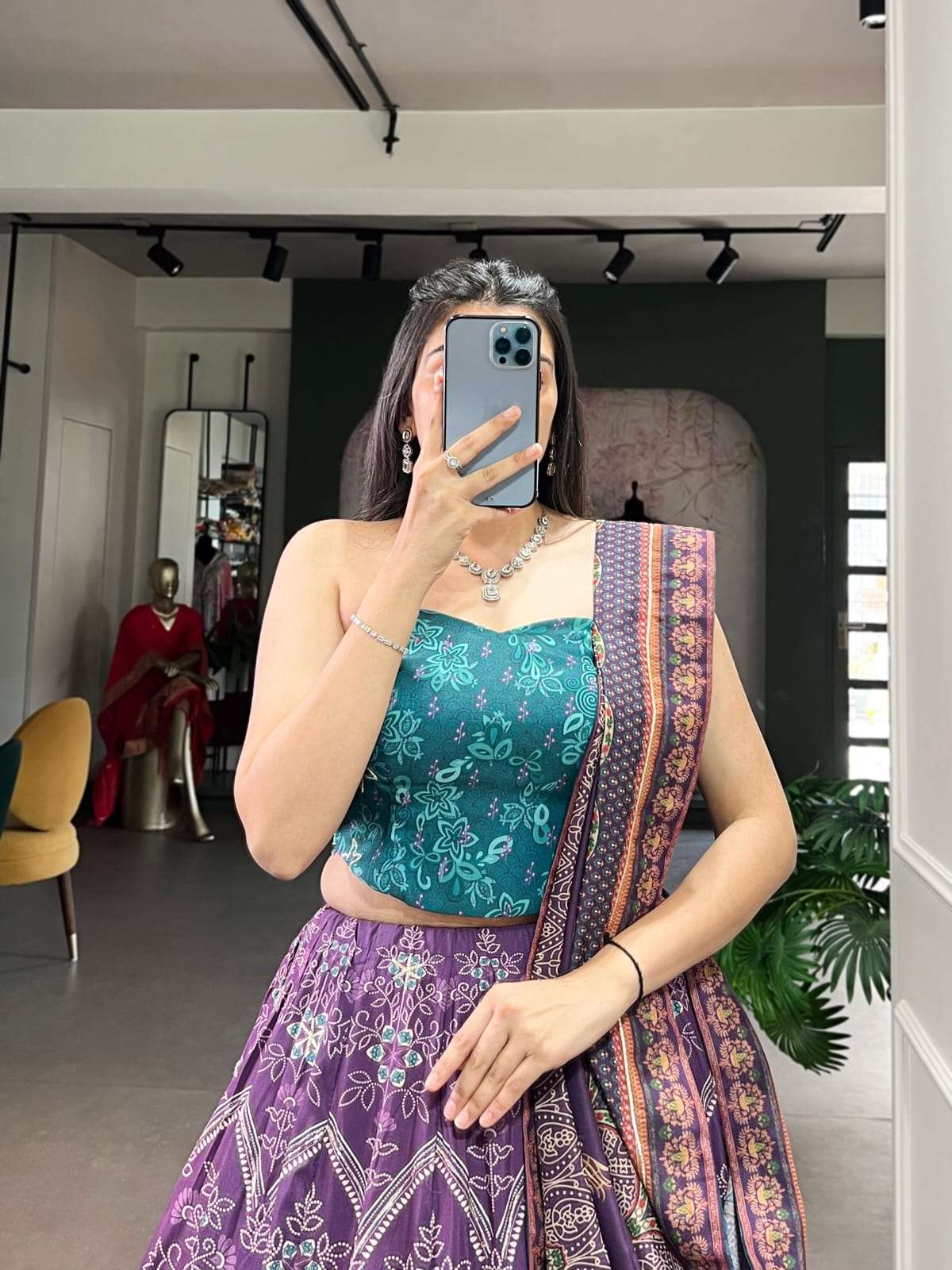 MF ZYANA SILK PRINTED WITH DESIGNER WORK FESTIVE WEAR LEHENGA CHOLI 