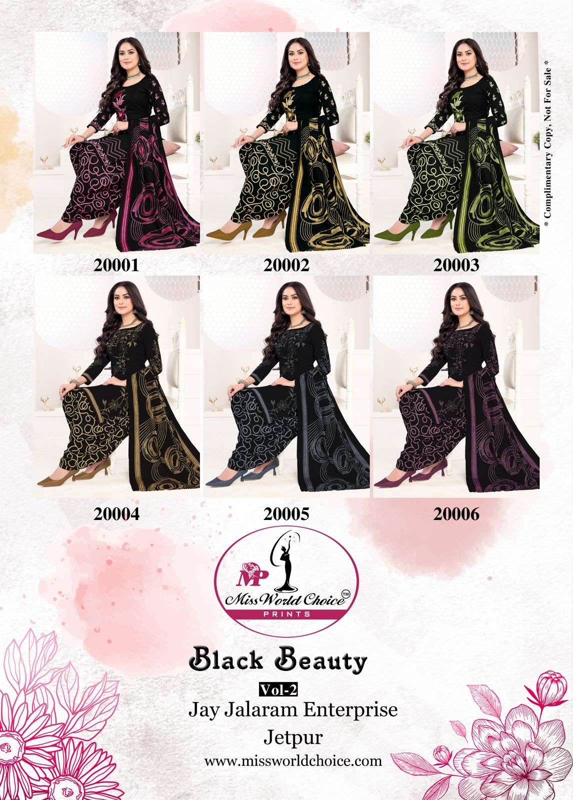 MISS WORLD CHOICE BLACK BEAUTY VOL 2 COTTON BANDHANI PRINT PATIYALA DRESS 