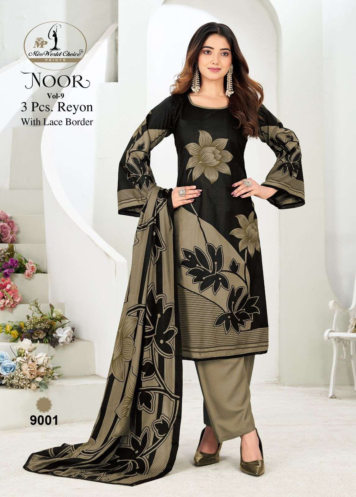 MISS WORLD CHOICE NOOR VOL 9 RAYON FANCY WORKS LADIES SALWAR SUIT