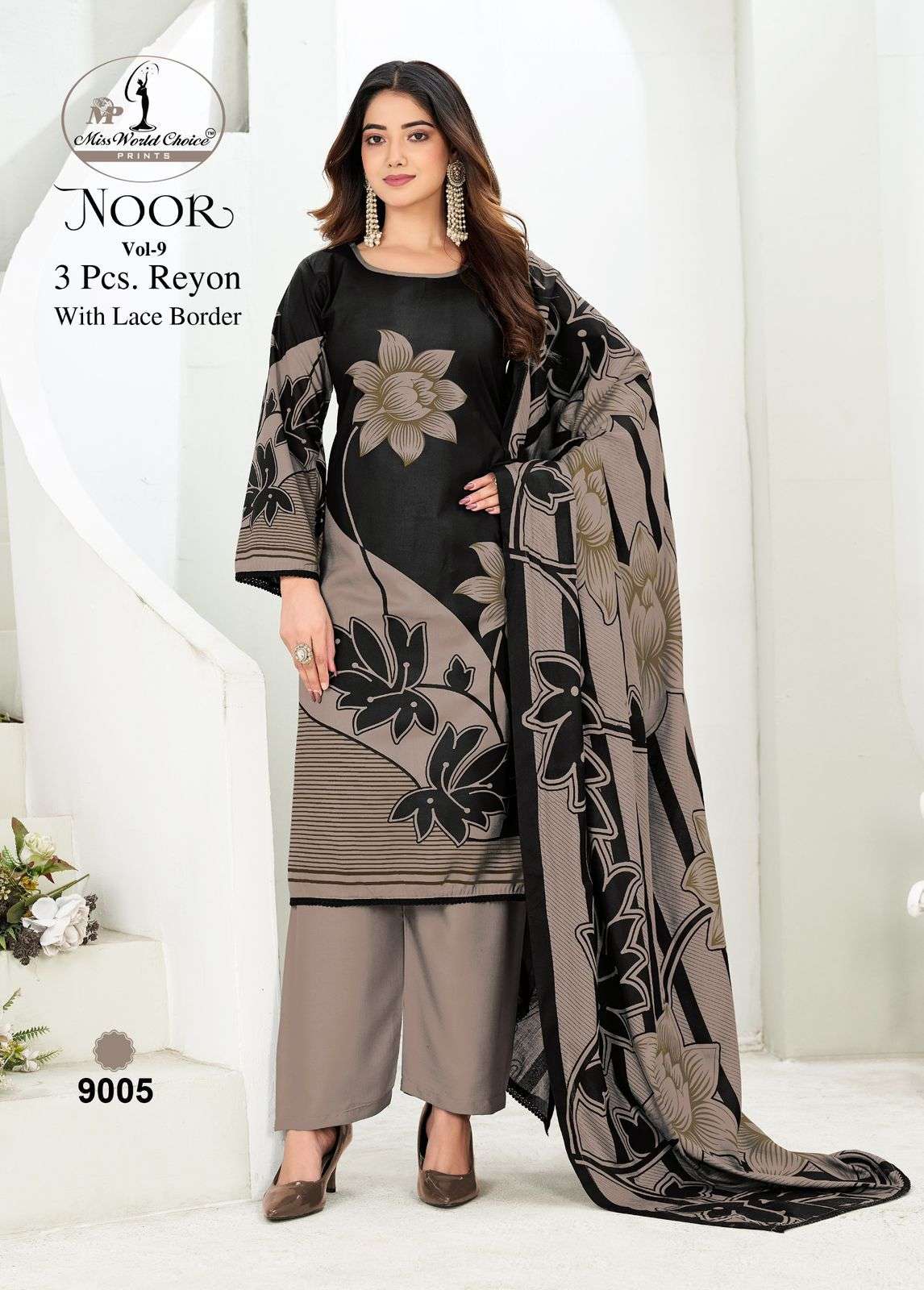 MISS WORLD CHOICE NOOR VOL 9 RAYON FANCY WORKS LADIES SALWAR SUIT