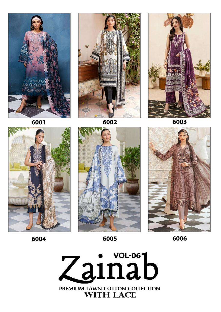 MISSWORLD CHOICE ZAINAB VOL 6 LAWN COTTON DIGITAL KARACHI PRINTS SUIT