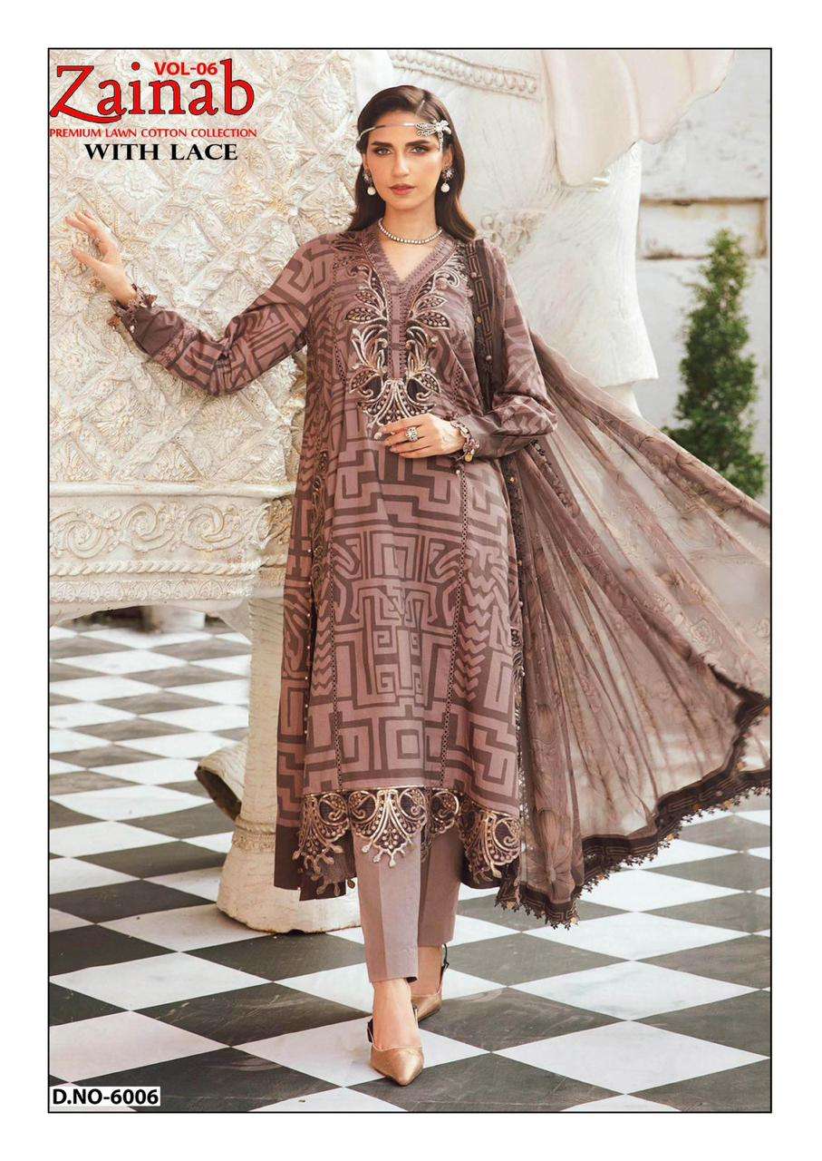 MISSWORLD CHOICE ZAINAB VOL 6 LAWN COTTON DIGITAL KARACHI PRINTS SUIT