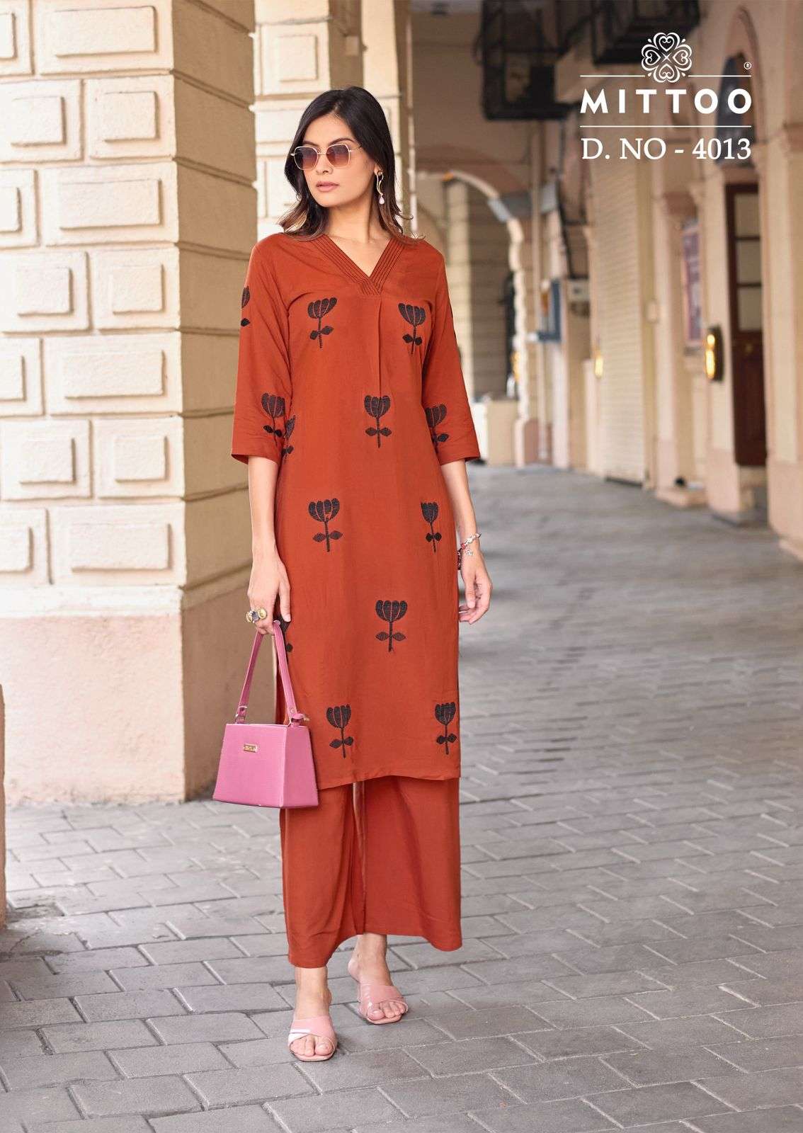 MITTOO ALBELLA VOL 3 RAYON FANCY WORKS LADIES KURTI WITH BOTTOM PAIR AT BEST ONLINE RATE WHOLESALER SURAT 