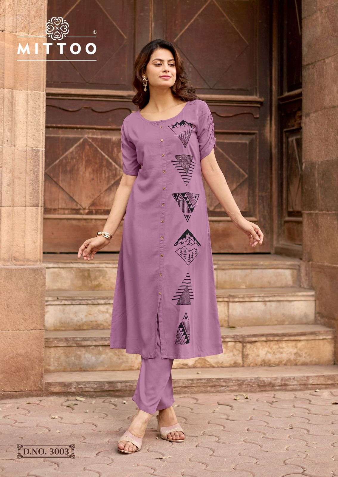 MITTOO BAAWRI RAYON FANCY WORKS LADIES KURTI WITH BOTTOM PAIR 